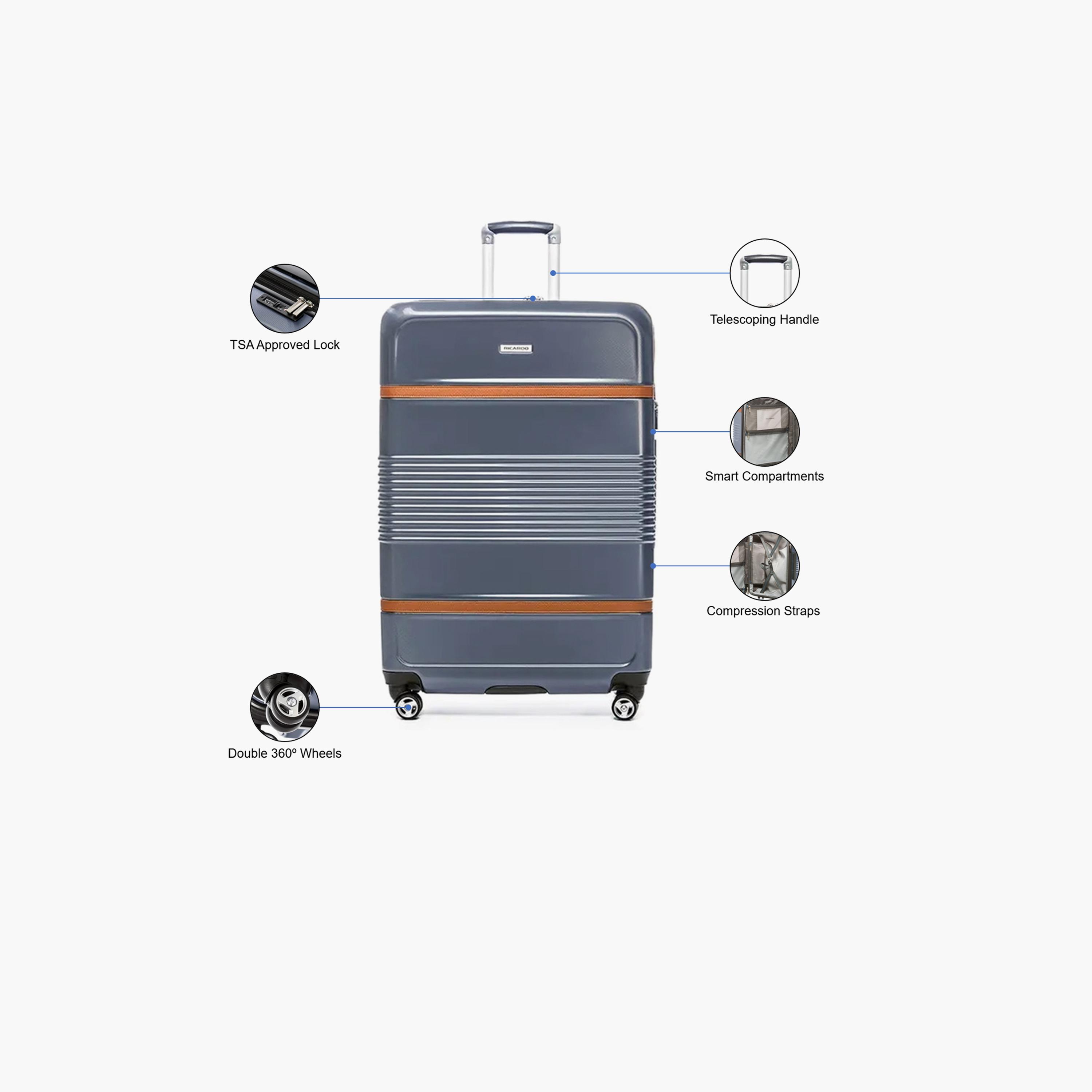 Ricardo Park West 73 CM Large Check-in Polycarbonate with ABS Hard Sided 4-Wheeler Spinner Trolley Bag with TSA Lock-travel-luggagesandbags-luggage-image-3