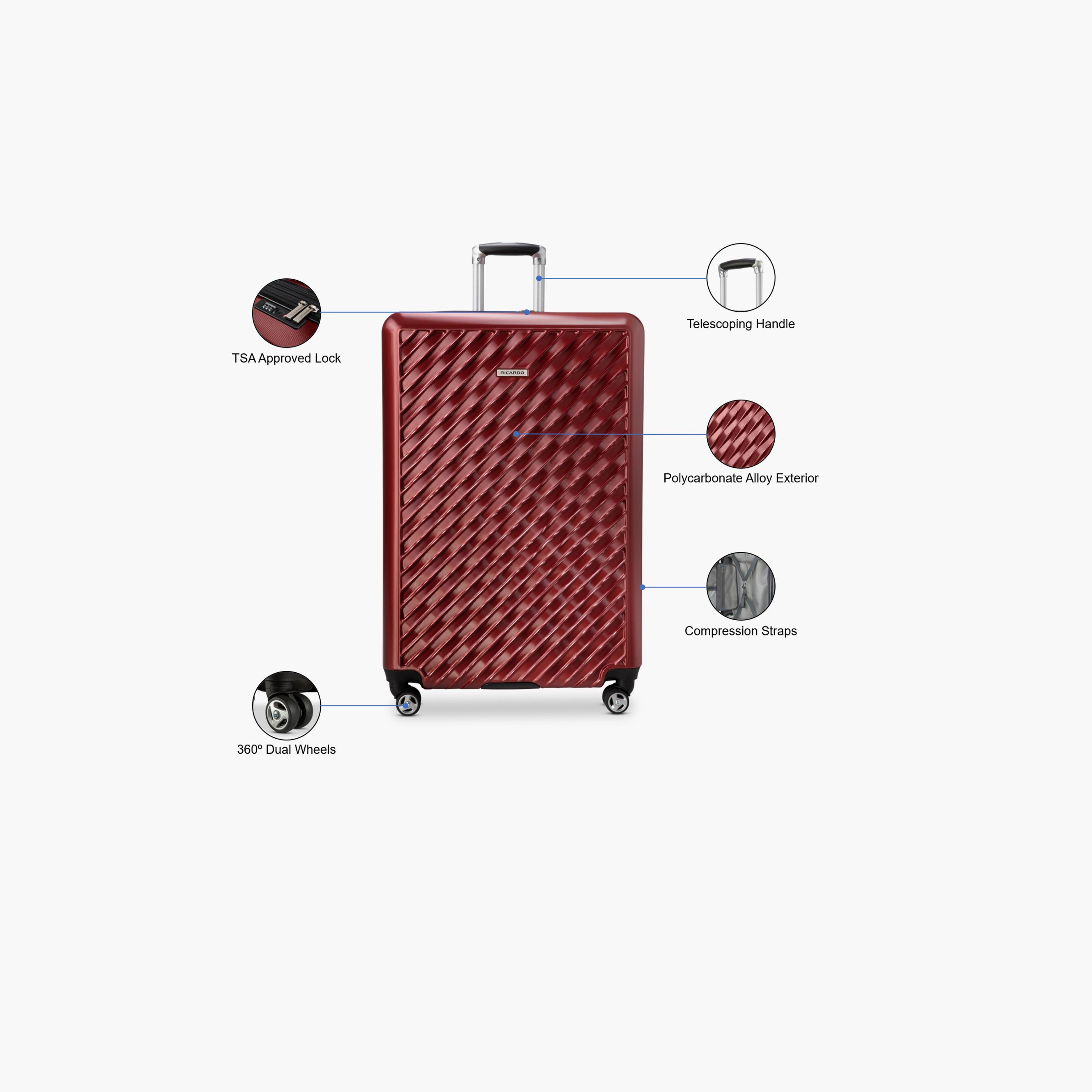Ricardo Melrose 73.5 CM Large Check-in Polypropylene Hard Sided 4-Wheeler Spinner Trolley Bag with TSA Lock-travel-luggagesandbags-luggage-image-3