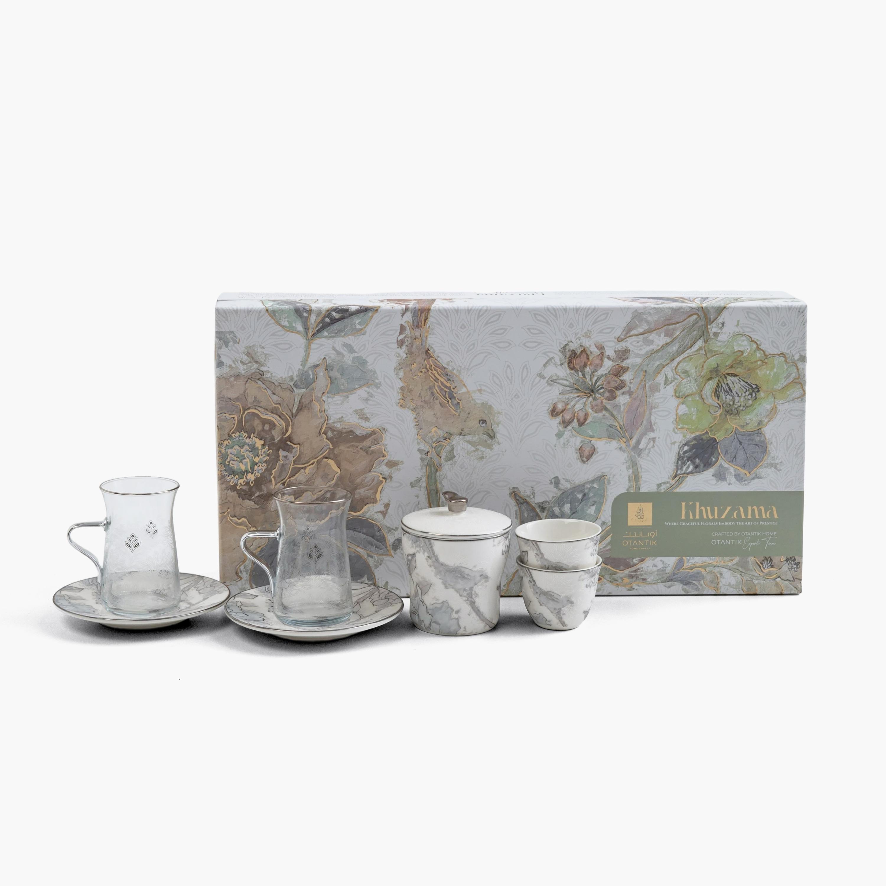 طقم تقديم الشاي والقهوة بنقوش زهرية-household-dining-teaandcoffee-teaandcoffeesets-image-4