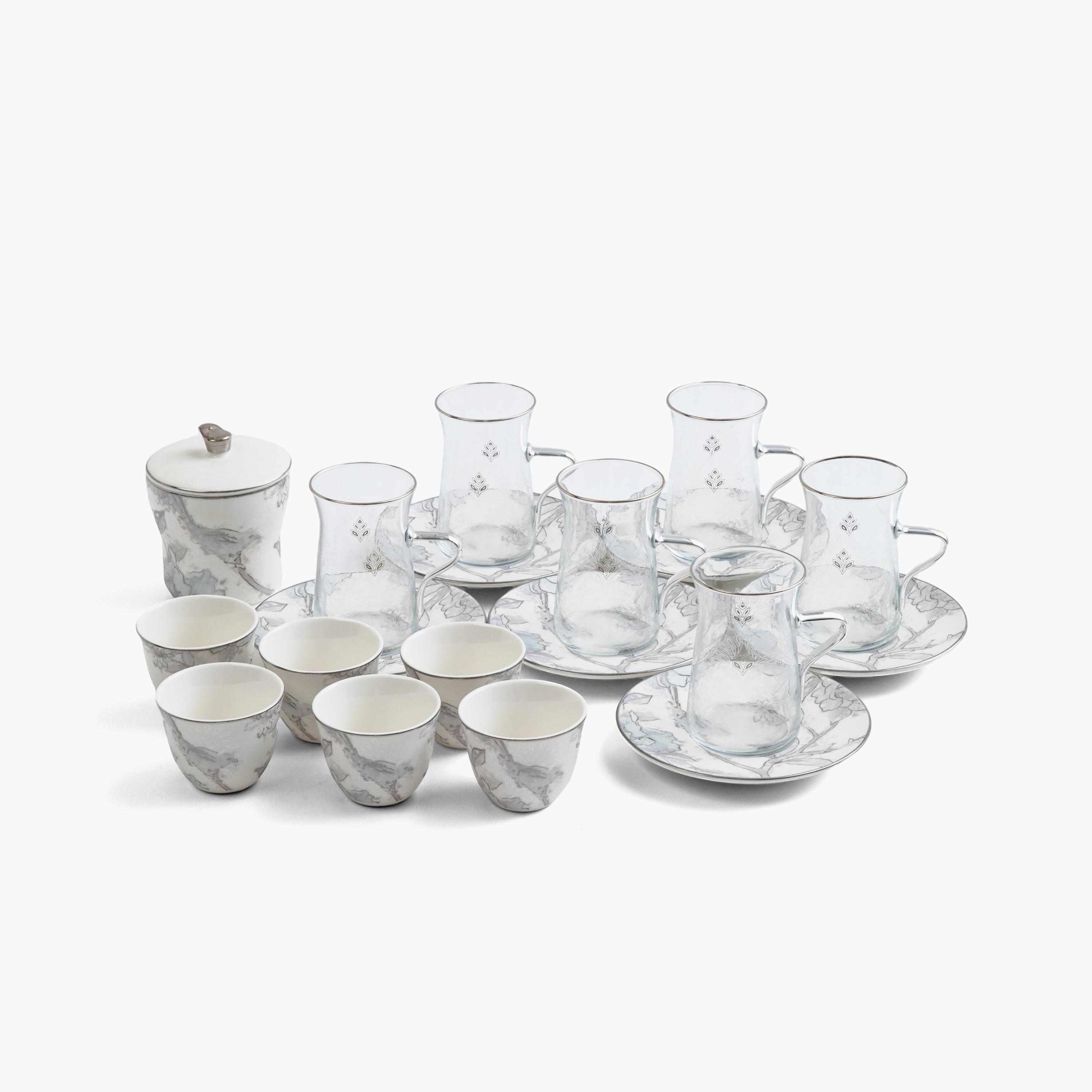 طقم تقديم الشاي والقهوة بنقوش زهرية-household-dining-teaandcoffee-teaandcoffeesets-image-12