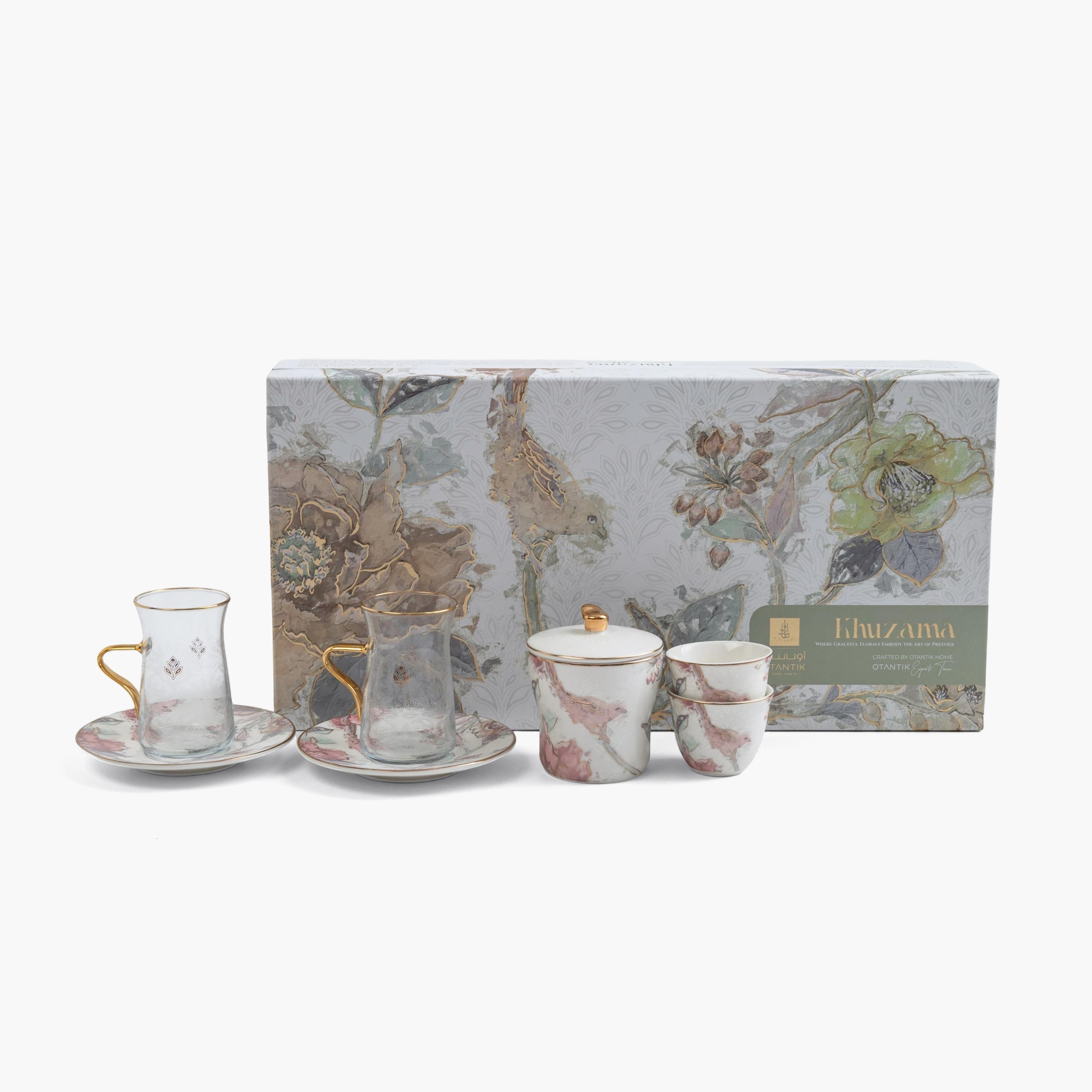 طقم تقديم الشاي والقهوة بنقوش زهرية-household-dining-teaandcoffee-teaandcoffeesets-image-13