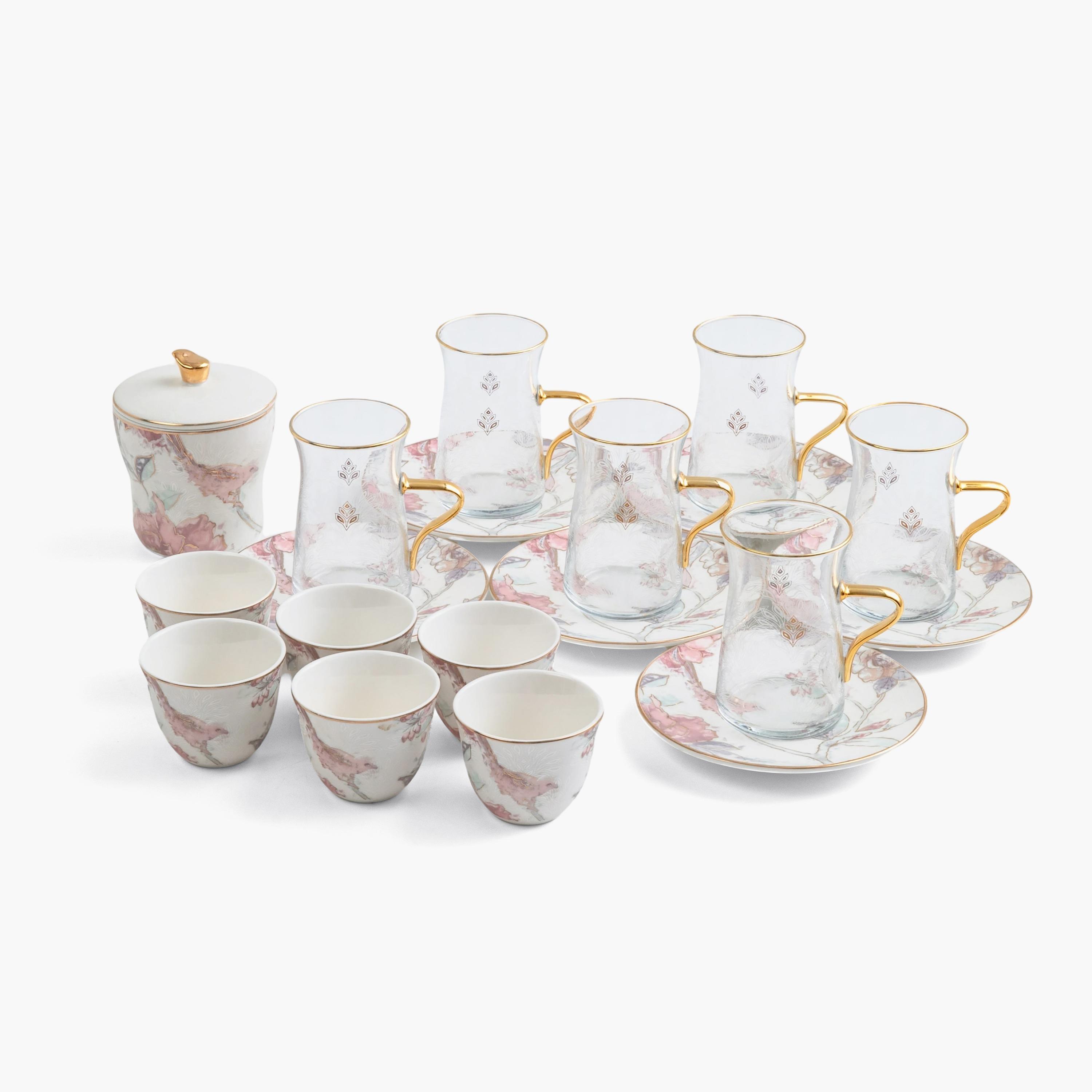 طقم تقديم الشاي والقهوة بنقوش زهرية-household-dining-teaandcoffee-teaandcoffeesets-image-18