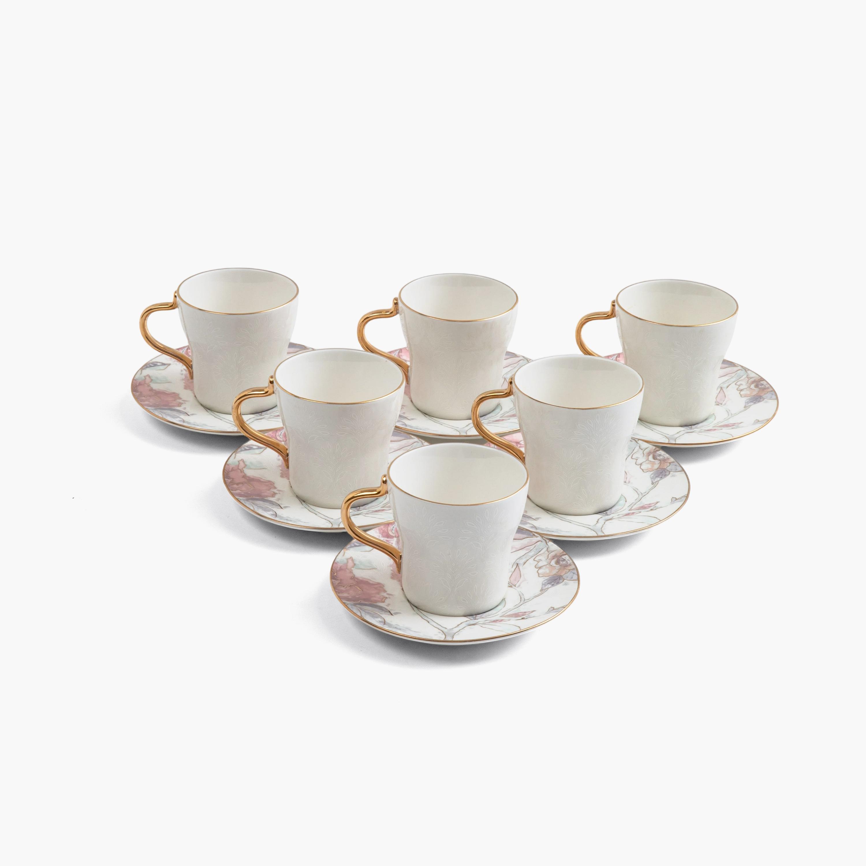 Floral Porcelain Coffee Cup Saucer Set-household-dining-teaandcoffee-teaandcoffeesets-image-2