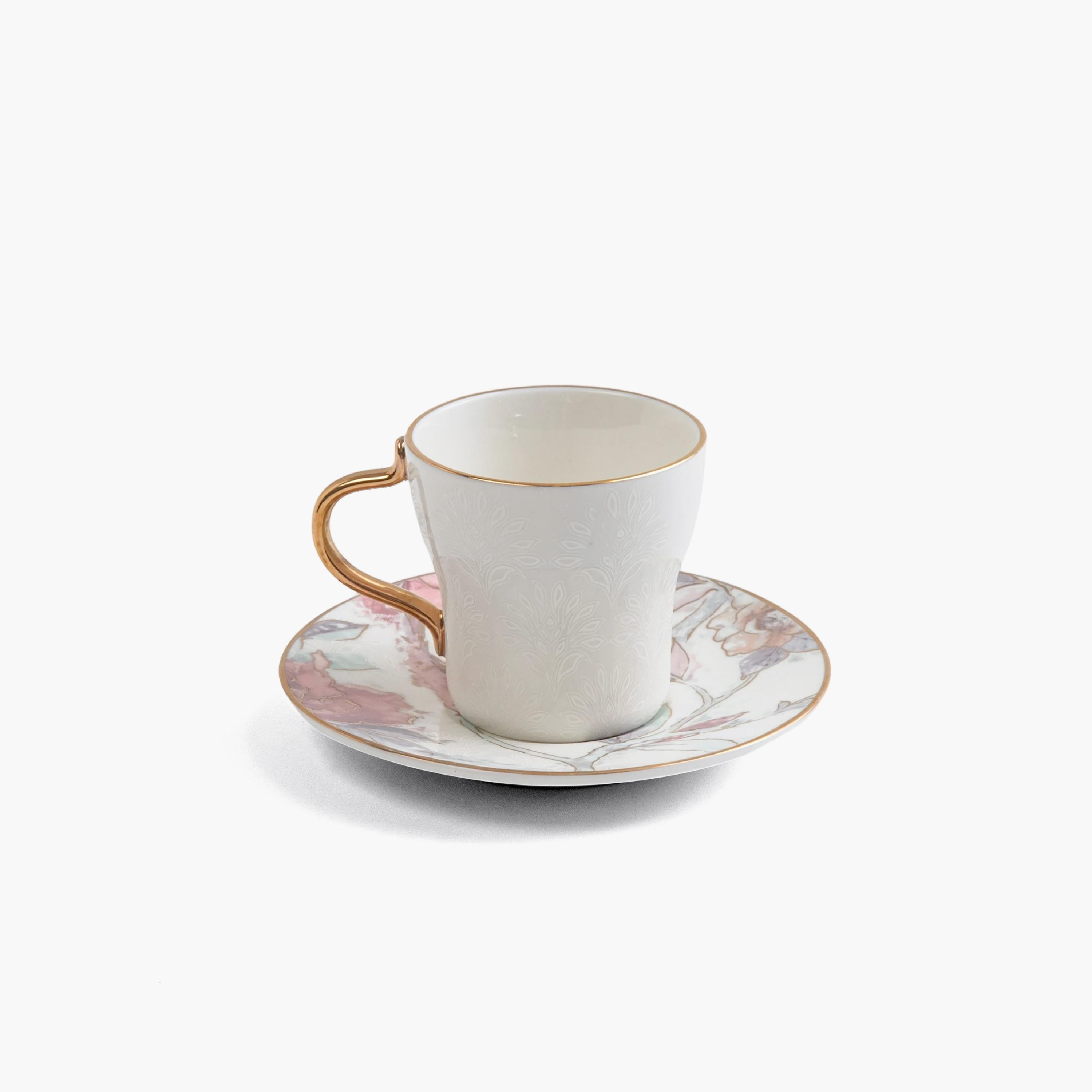 طقم فناجين قهوة بورسلين مزخرف بالزهور مع صحون-household-dining-teaandcoffee-teaandcoffeesets-image-11