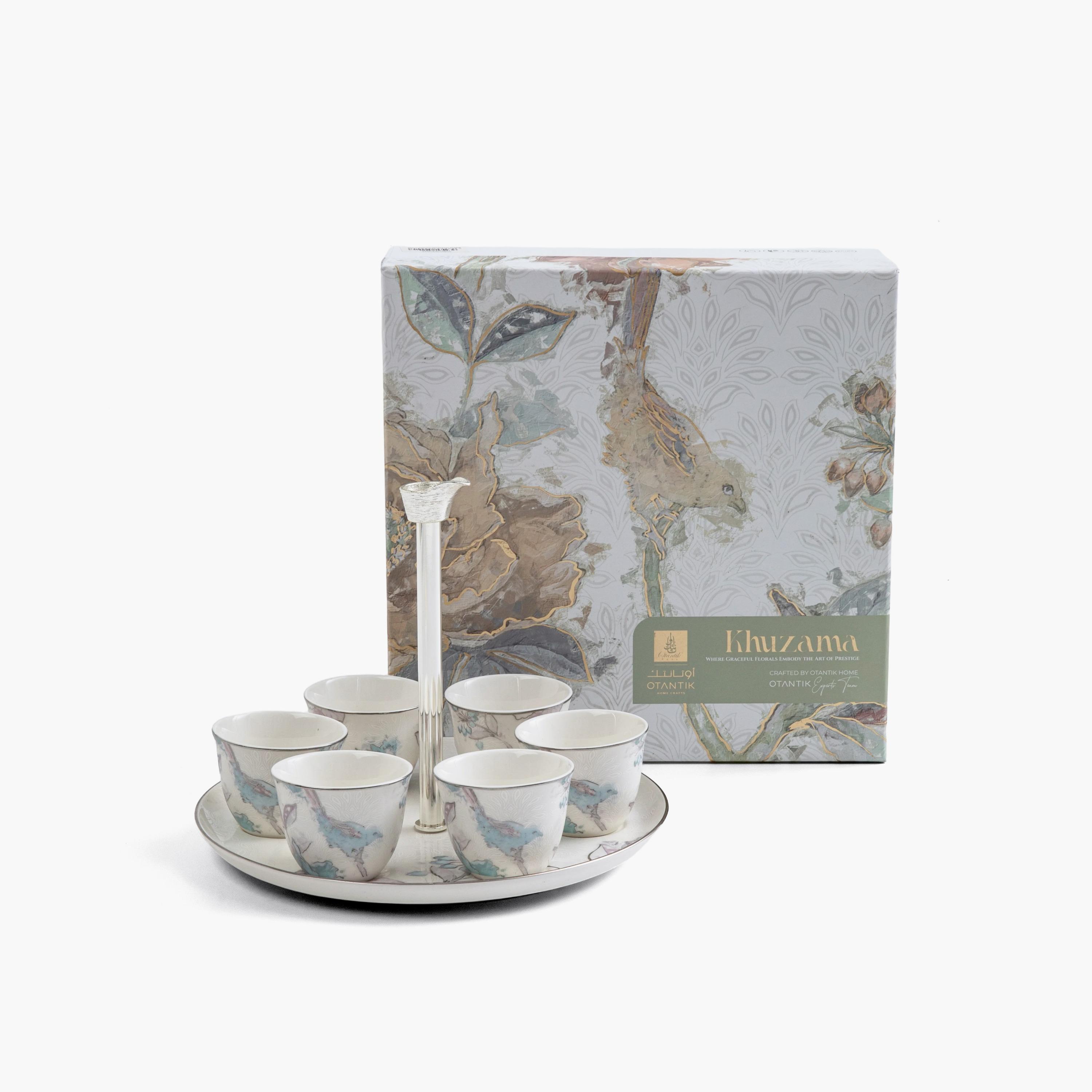 طقم فناجين قهوة عربية بنقوش زهرية-household-dining-teaandcoffee-teaandcoffeesets-image-1