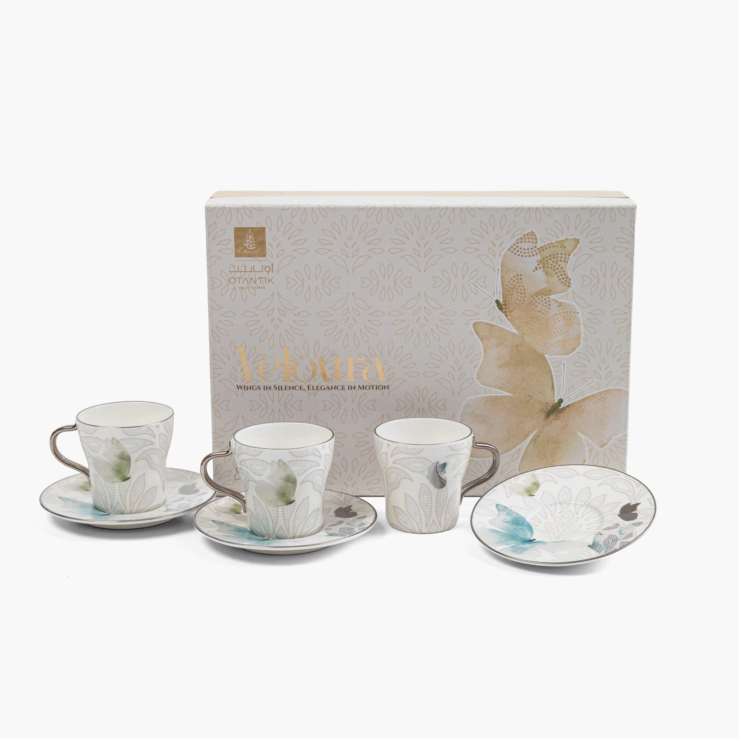 Butterfly Design Porcelain Coffee Cup Set-household-dining-teaandcoffee-teaandcoffeesets-image-1
