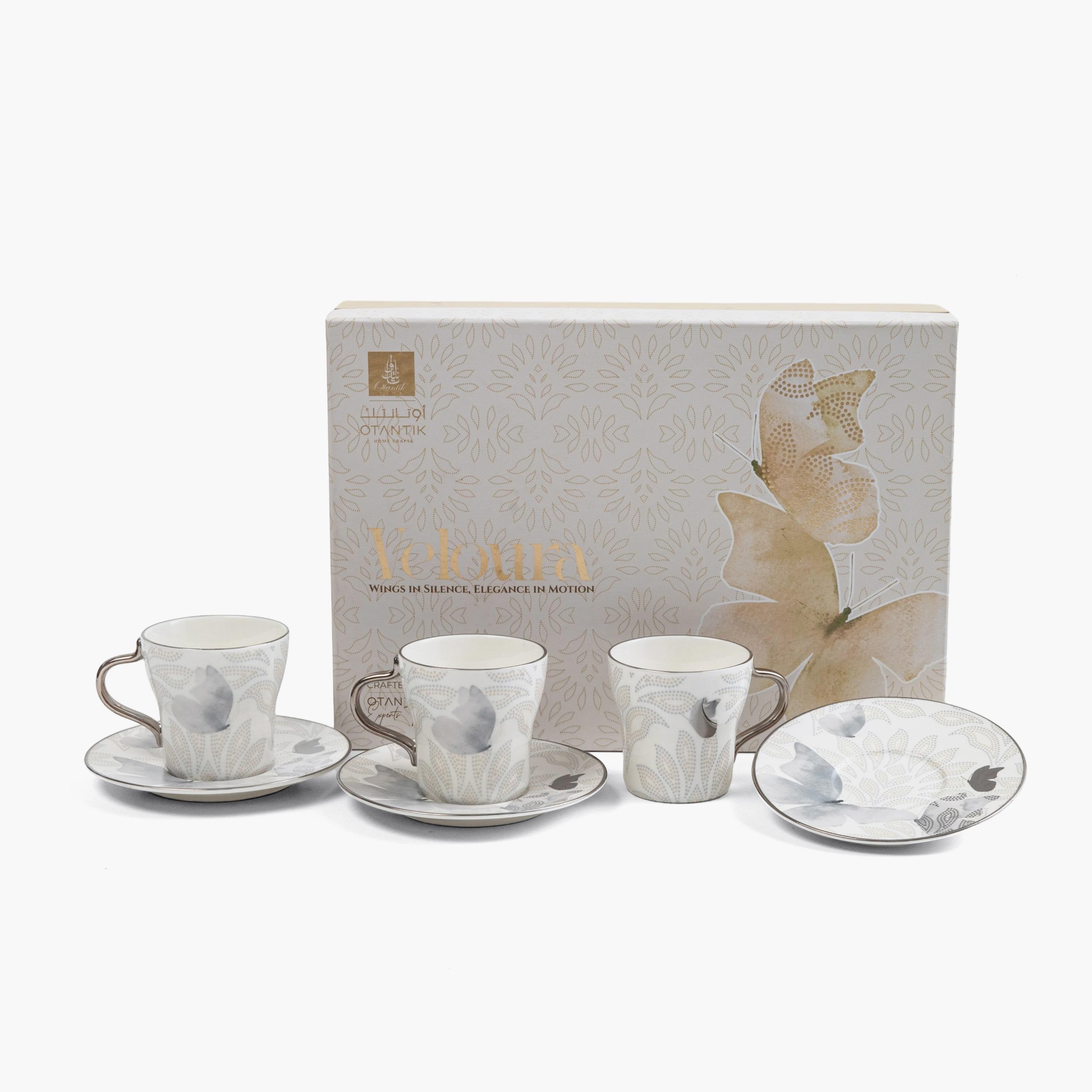 Butterfly Design Porcelain Coffee Cup Set-household-dining-teaandcoffee-teaandcoffeesets-image-1