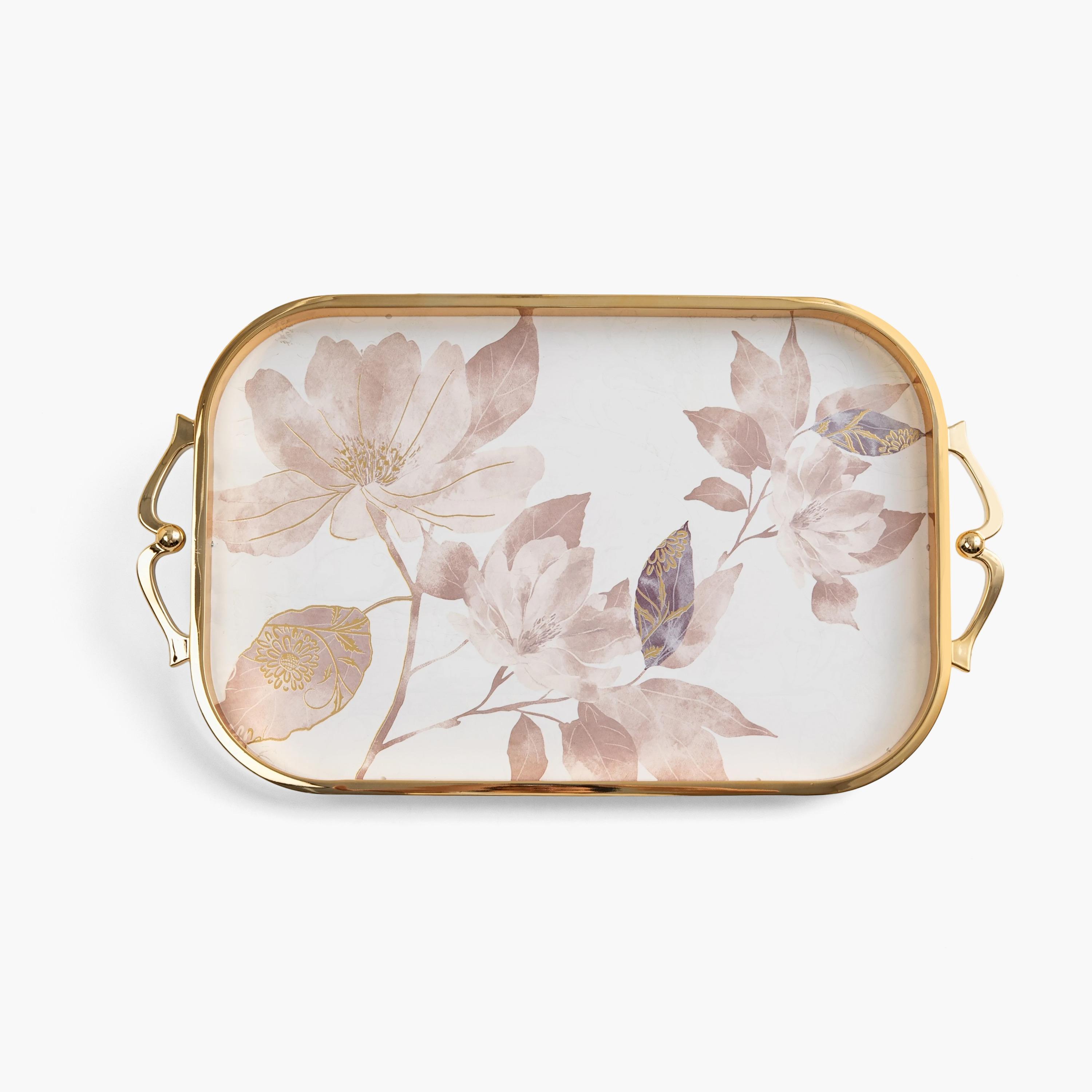 Floral Patterned Decorative Serving Tray-household-dining-serveware-servingtrays-image-2