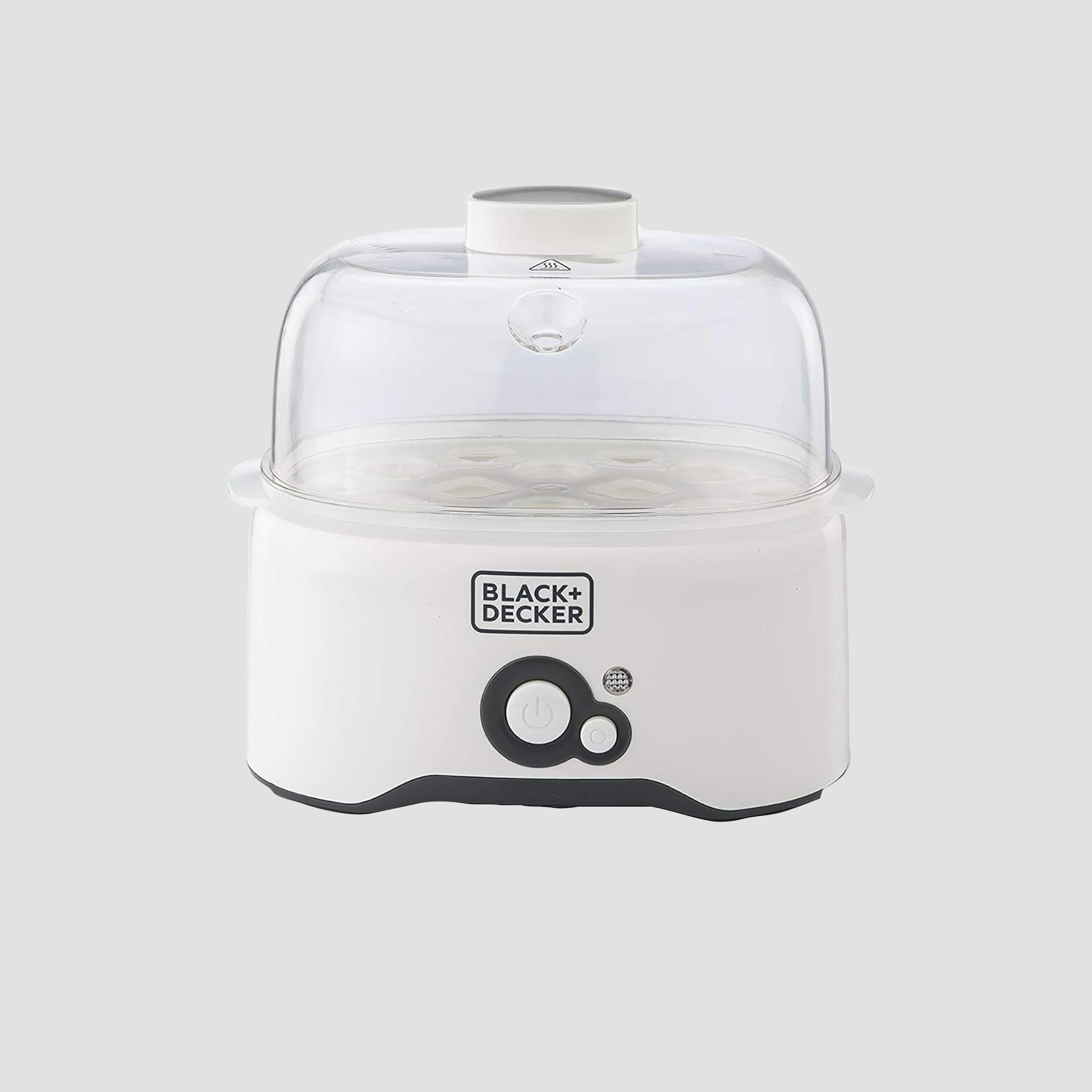 BLACK+DECKER Egg Cooker 280W 6-Piece Auto Shut-Off White Transparent Lid | EG200-B5-household-appliances-kitchenappliances-electriccookers-image-1