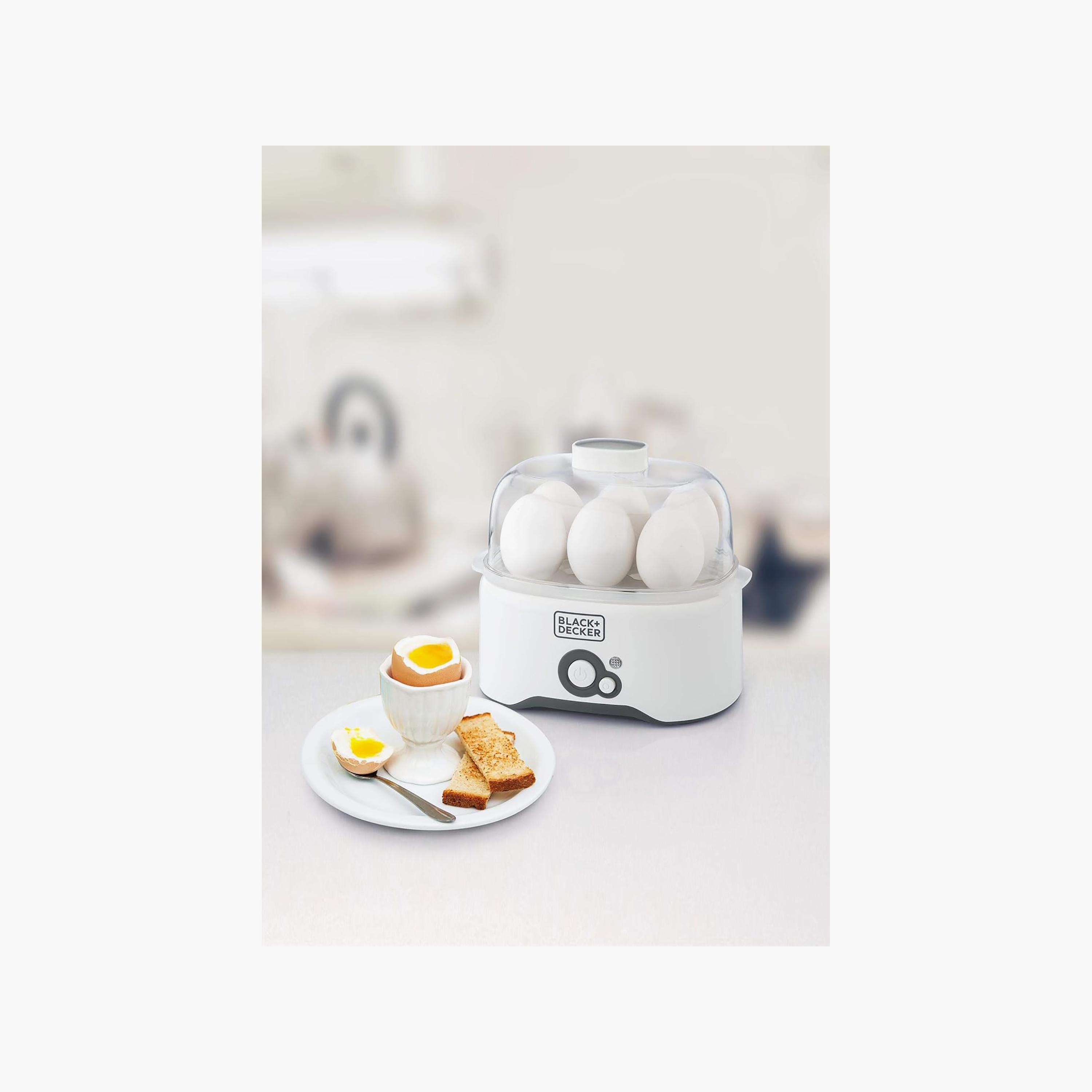 BLACK+DECKER Egg Cooker 280W 6-Piece Auto Shut-Off White Transparent Lid | EG200-B5-household-appliances-kitchenappliances-electriccookers-image-2
