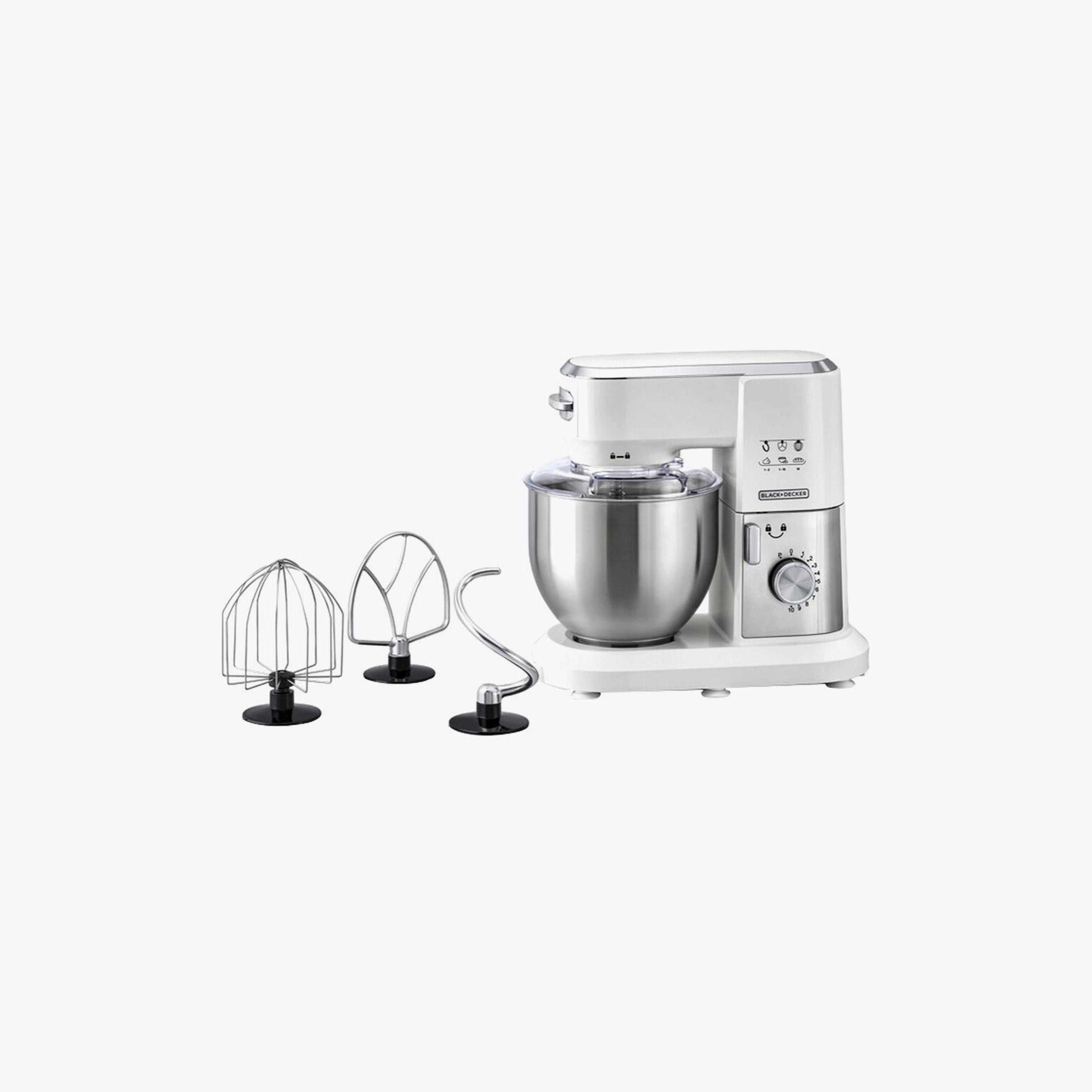 خلاط بلاك+ديكر متعدد الوظائف، أبيض وفضي، 1000 واط | MKM100-B5-household-appliances-kitchenappliances-blendersmixersandgrinders-image-1