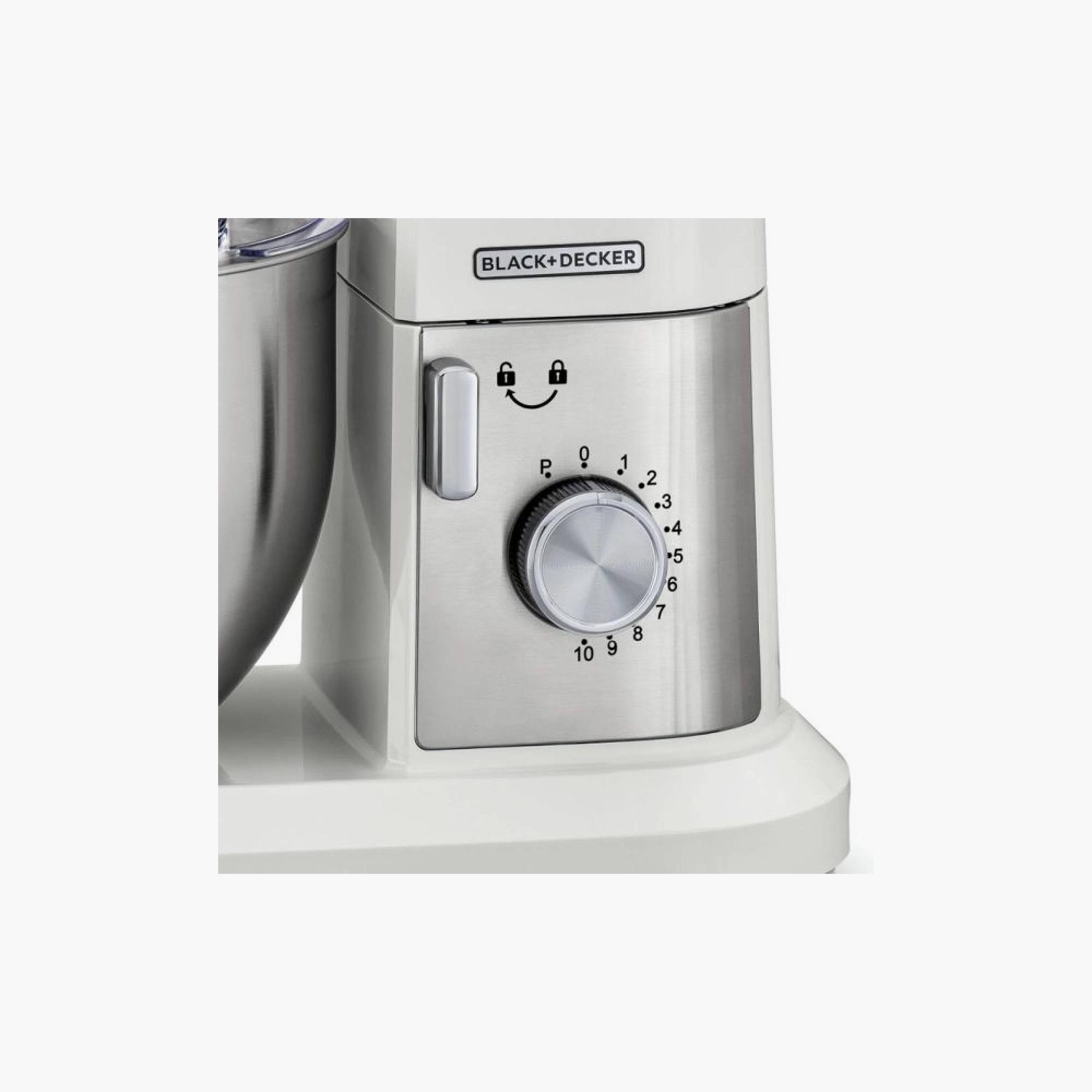 خلاط بلاك+ديكر متعدد الوظائف، أبيض وفضي، 1000 واط | MKM100-B5-household-appliances-kitchenappliances-blendersmixersandgrinders-image-3