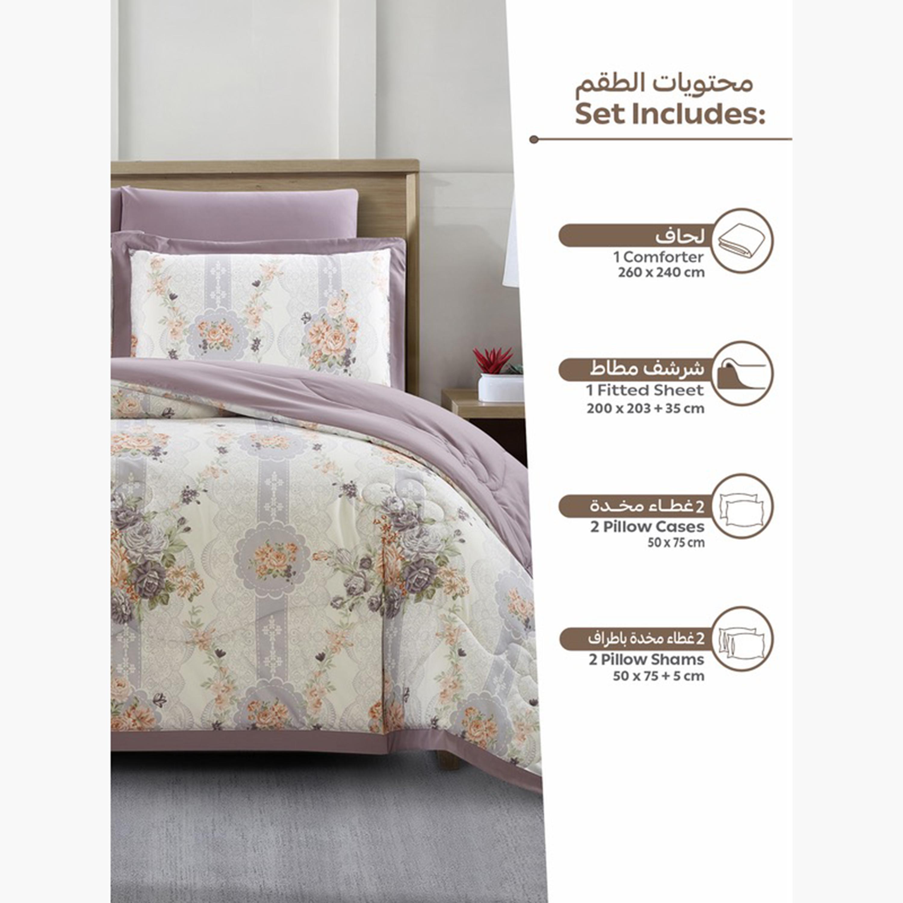 دونا طقم لحاف سرير كينغ مزهر قابل للعكس-household-bedding-comfortersandbedspreads-comforters-image-7
