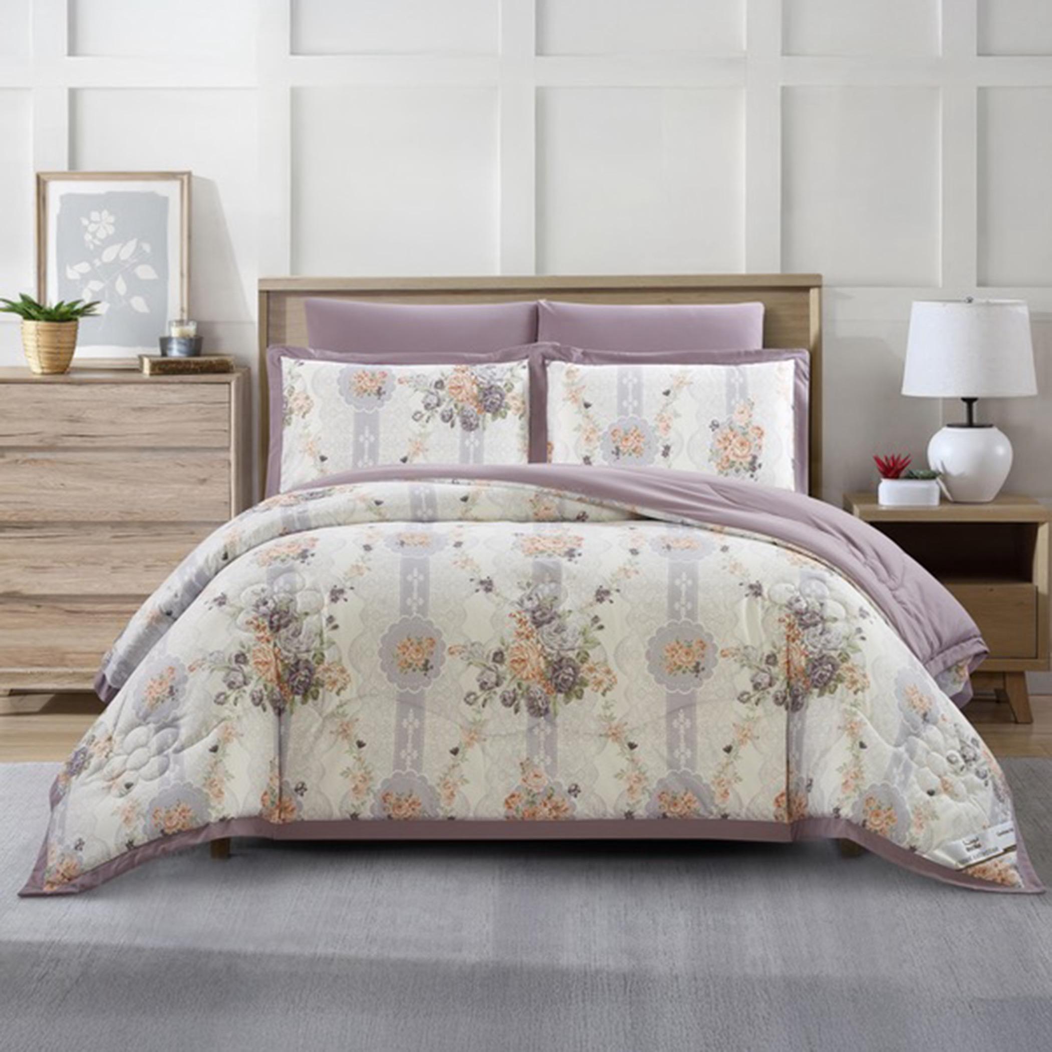 Floral Reversible King Comforter Set-household-bedding-comfortersandbedspreads-comforters-image-1