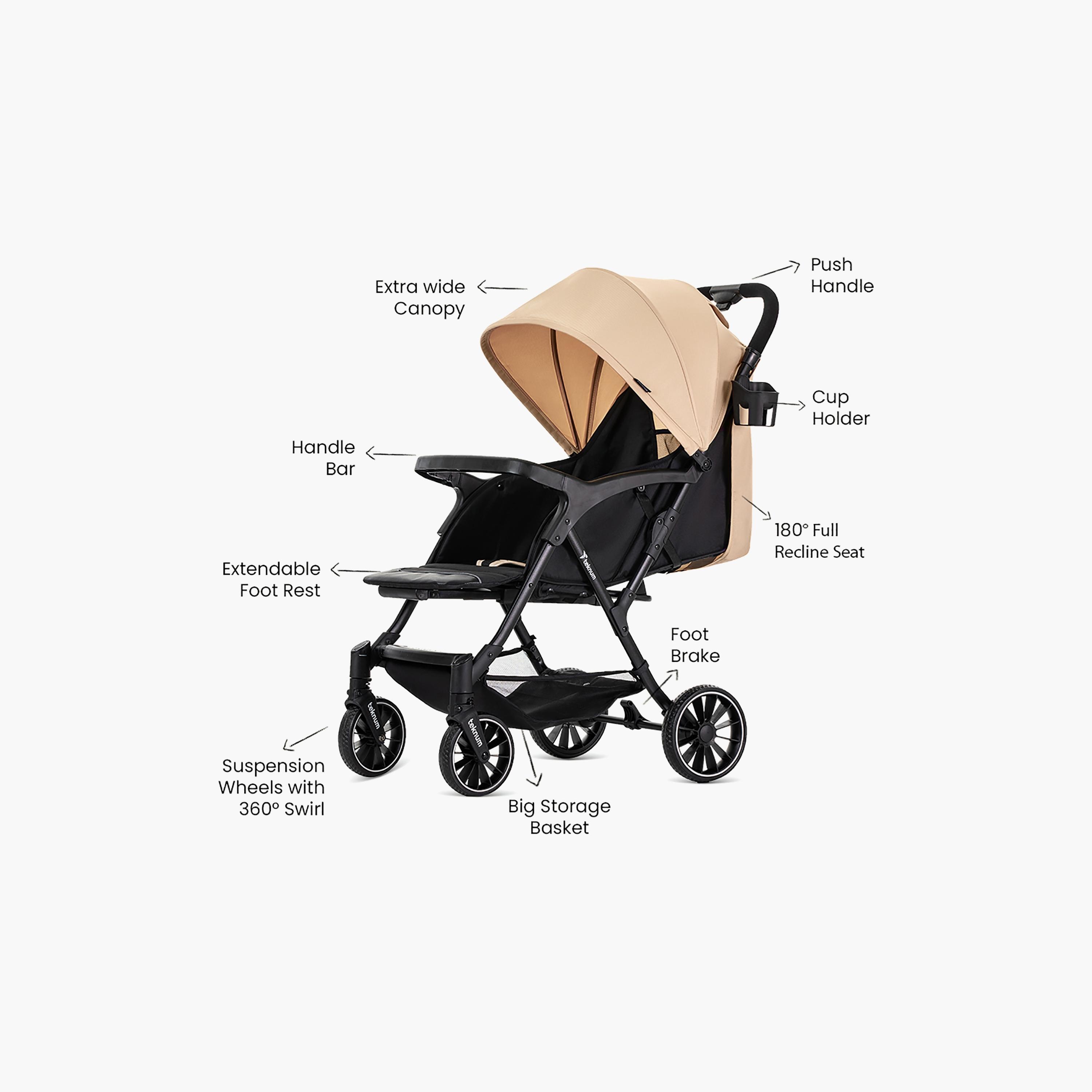 عربة الأطفال فلايلايت مع حامل أكواب من تيكنوم-baby-gear-strollersandprams-strollers-image-1