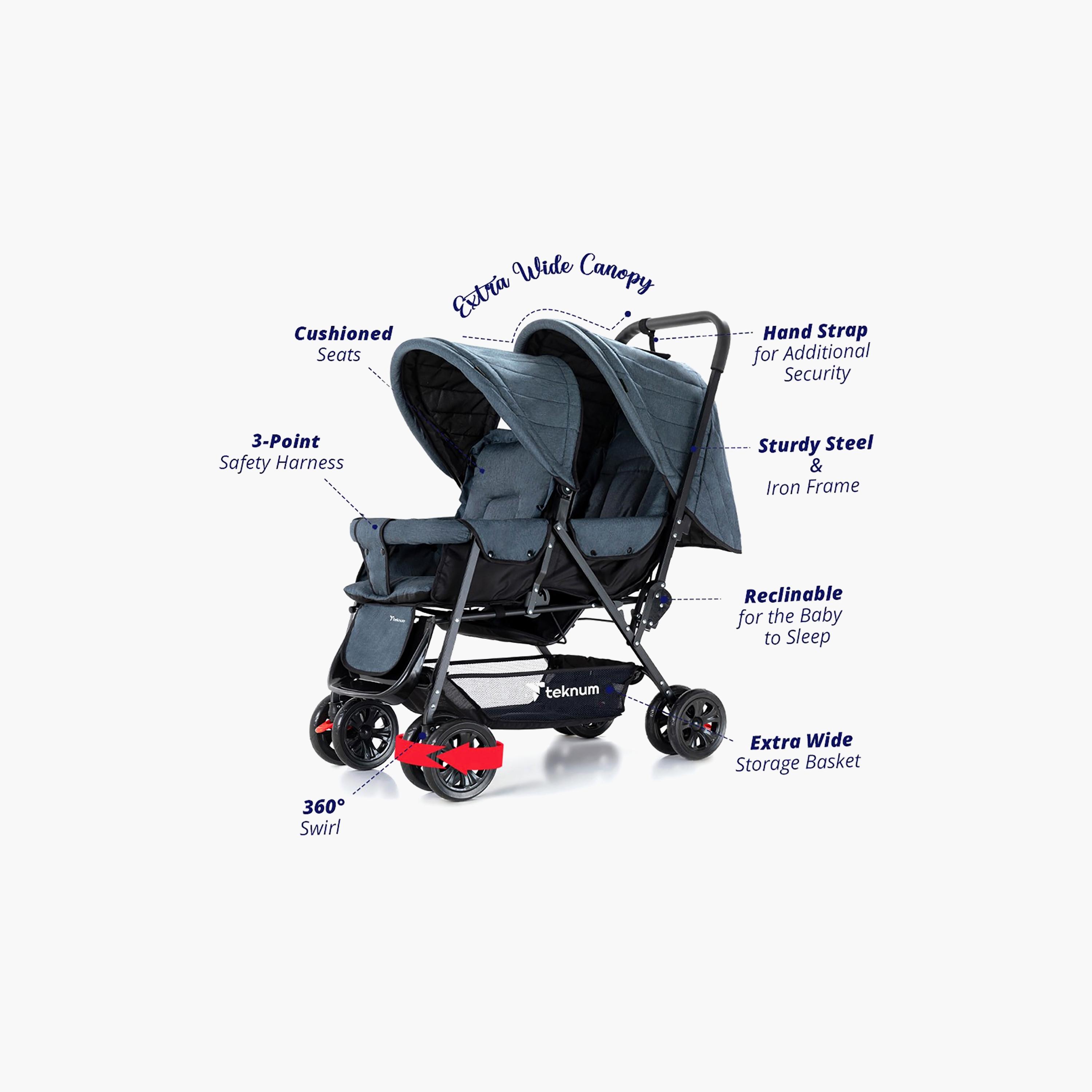Teknum Double Stroller with Hooks-baby-gear-strollersandprams-strollers-image-8
