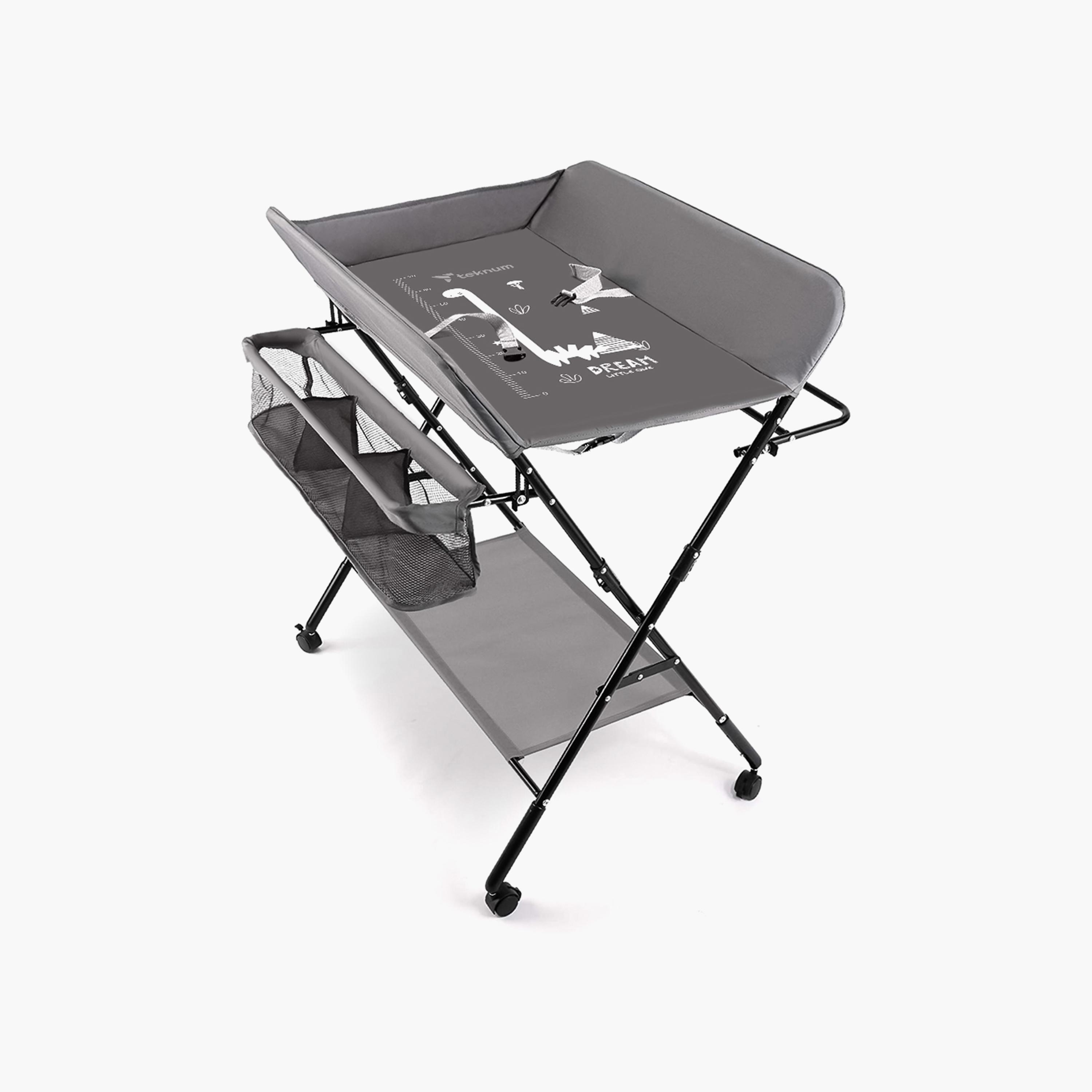 Teknum 4-in-1 Diaper Changing Table Organizer with Stand - Charcoal Grey-baby-bathandcare-changingtables-image-1