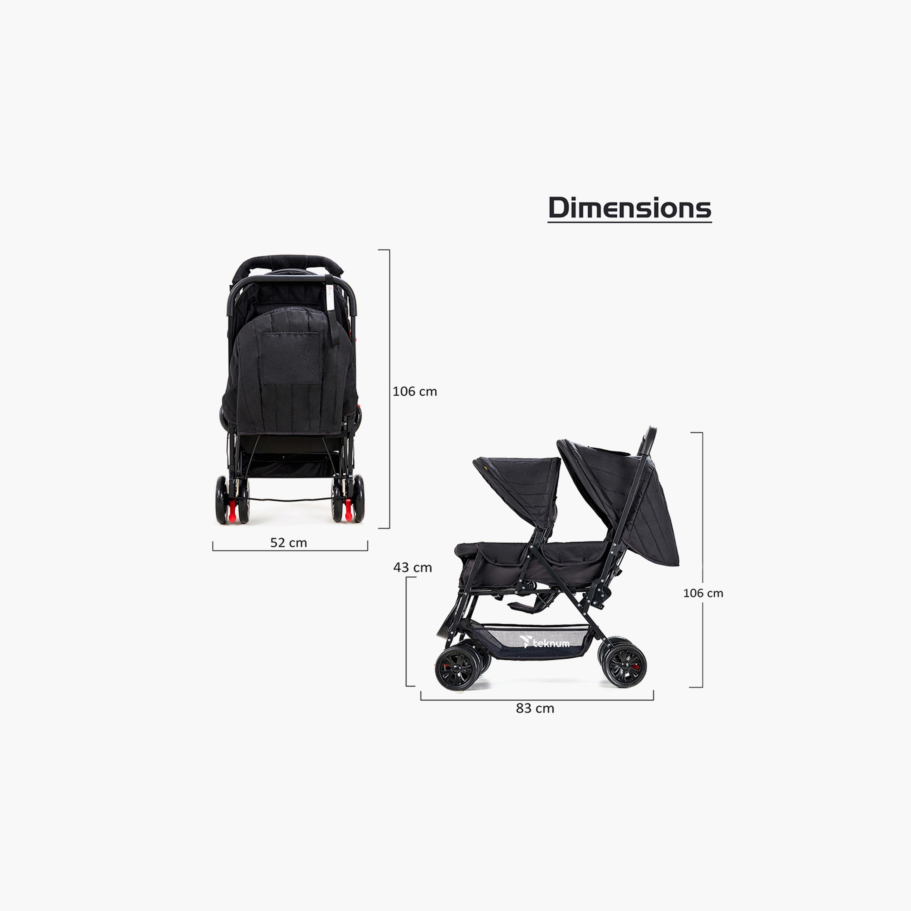Teknum Double Stroller with Hooks-baby-gear-strollersandprams-strollers-image-2