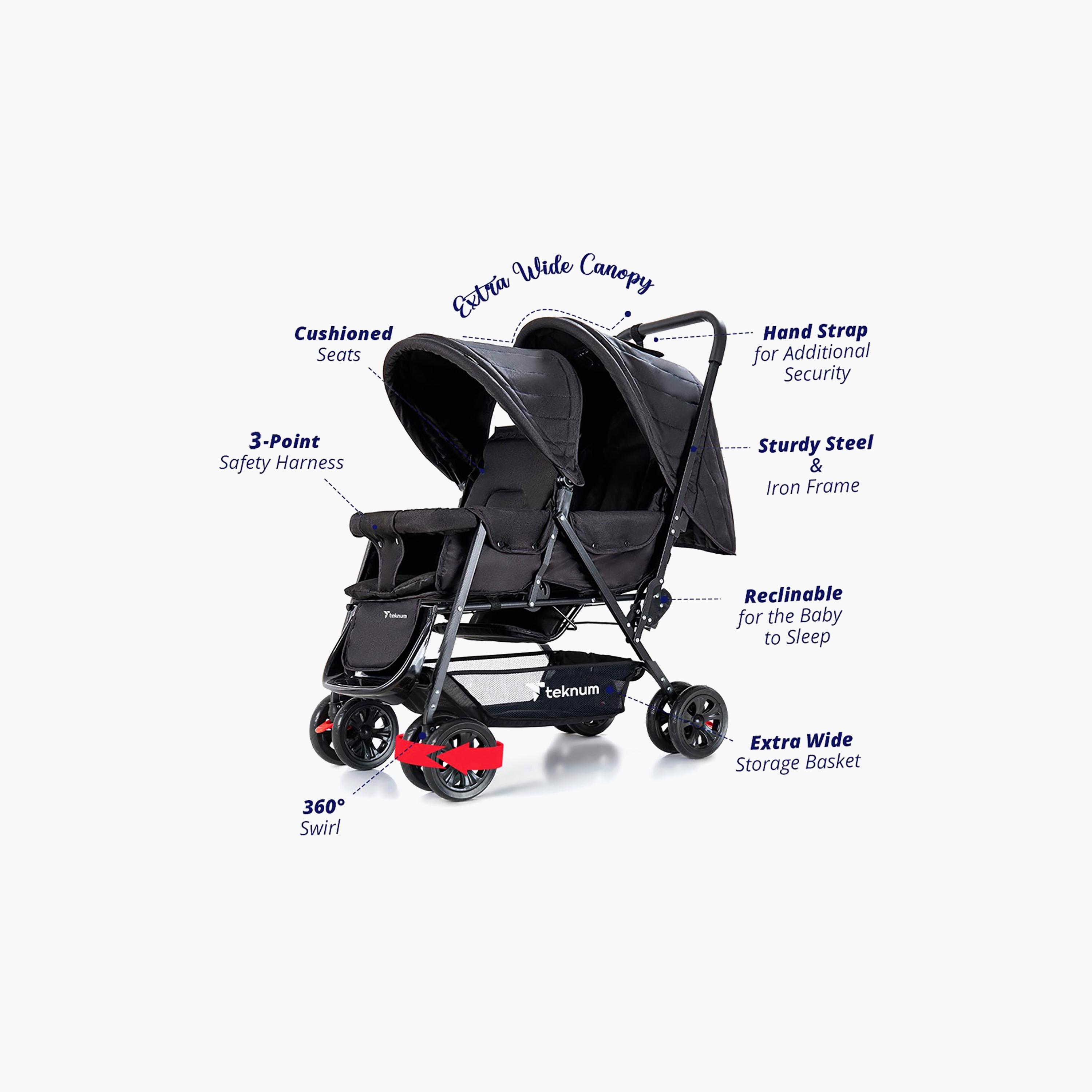 Teknum Double Stroller with Hooks-baby-gear-strollersandprams-strollers-image-9
