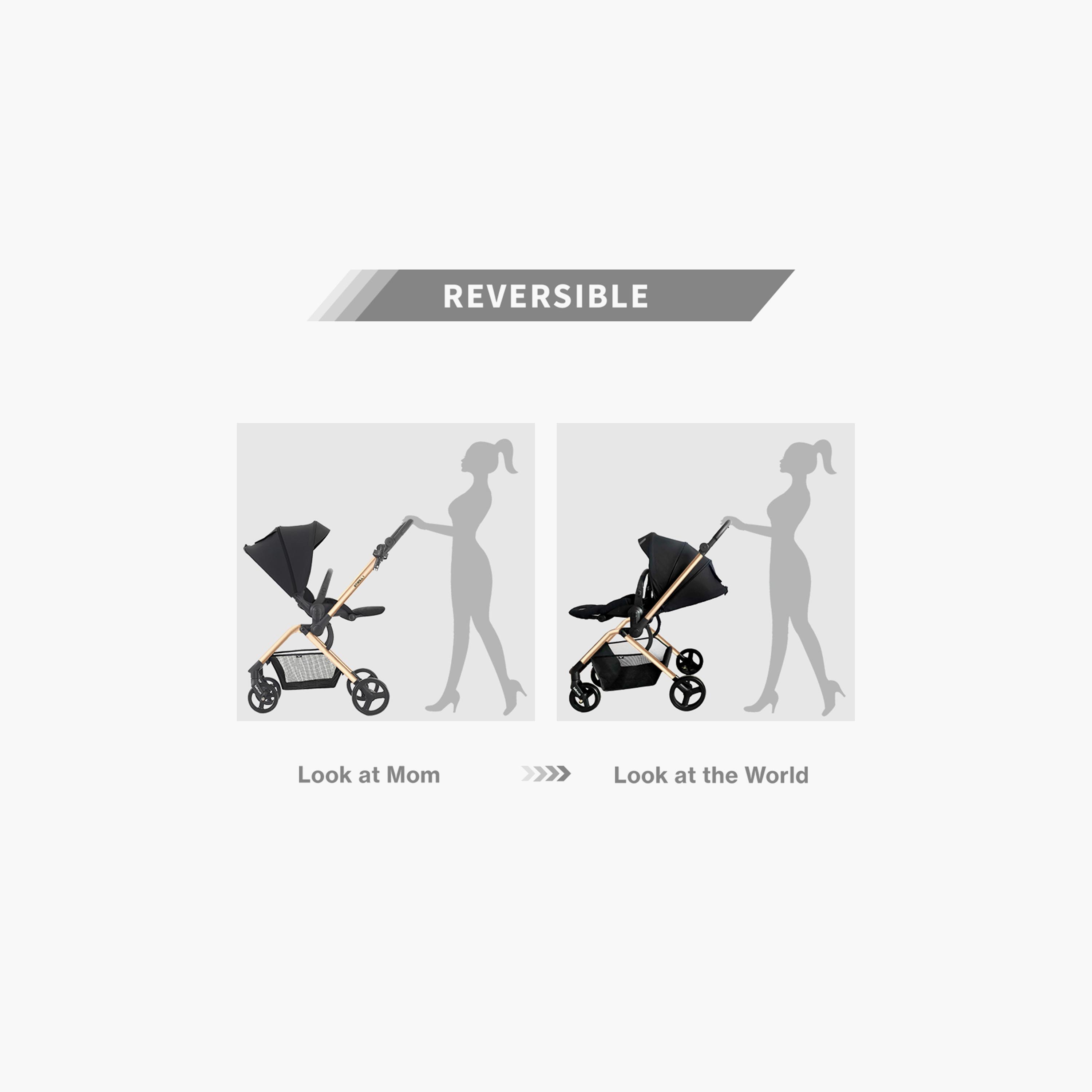 عربة الأطفال للسفر ذات الوجهين من تيكنوم - ذهبي-baby-gear-strollersandprams-strollers-image-3