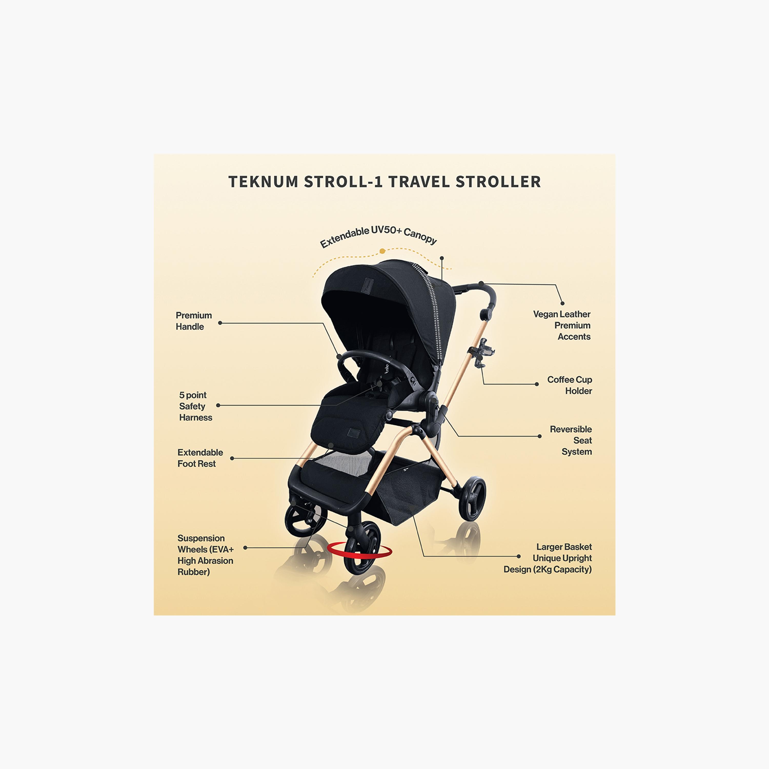 عربة الأطفال للسفر ذات الوجهين من تيكنوم - ذهبي-baby-gear-strollersandprams-strollers-image-7