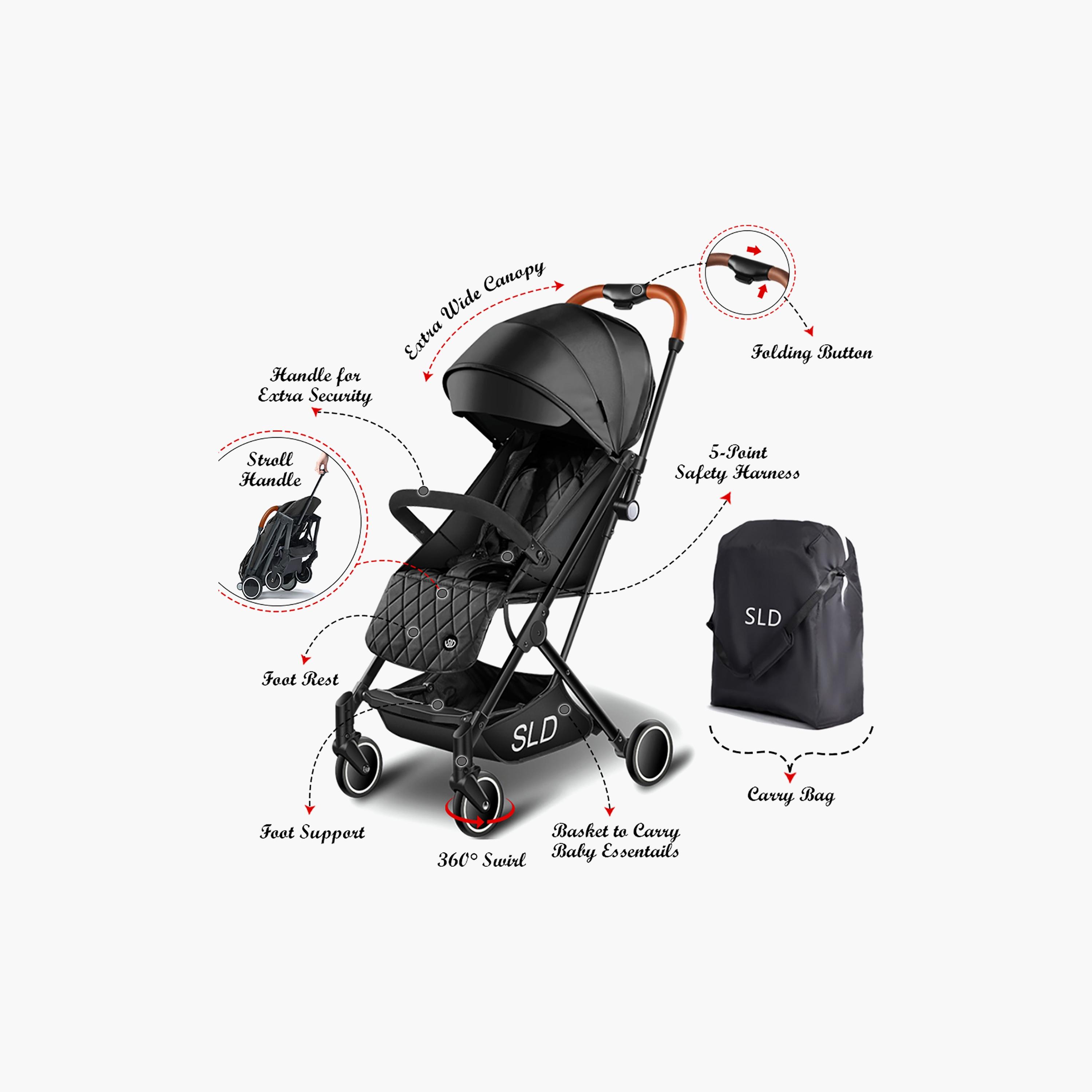 Teknum Travel Lite Stroller with Carry Bag & Hooks - Black-baby-gear-strollersandprams-strollers-image-11