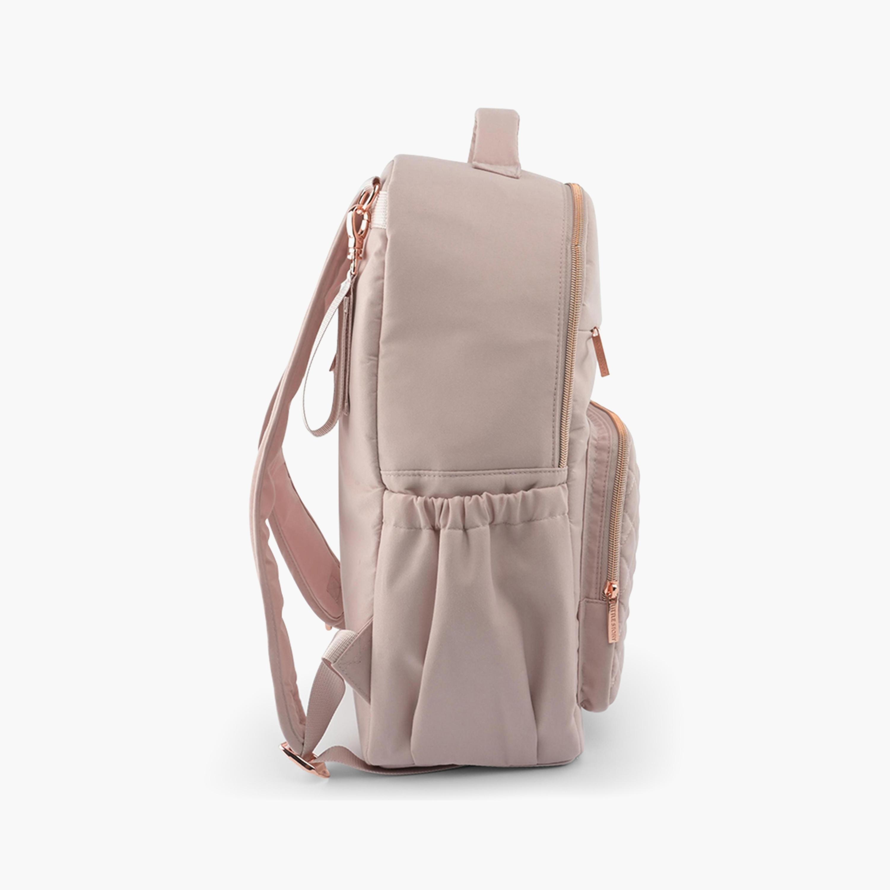 Little Story Diaper Backpack with Bottle Holder - Pink-baby-diapering-diaperbags-image-3