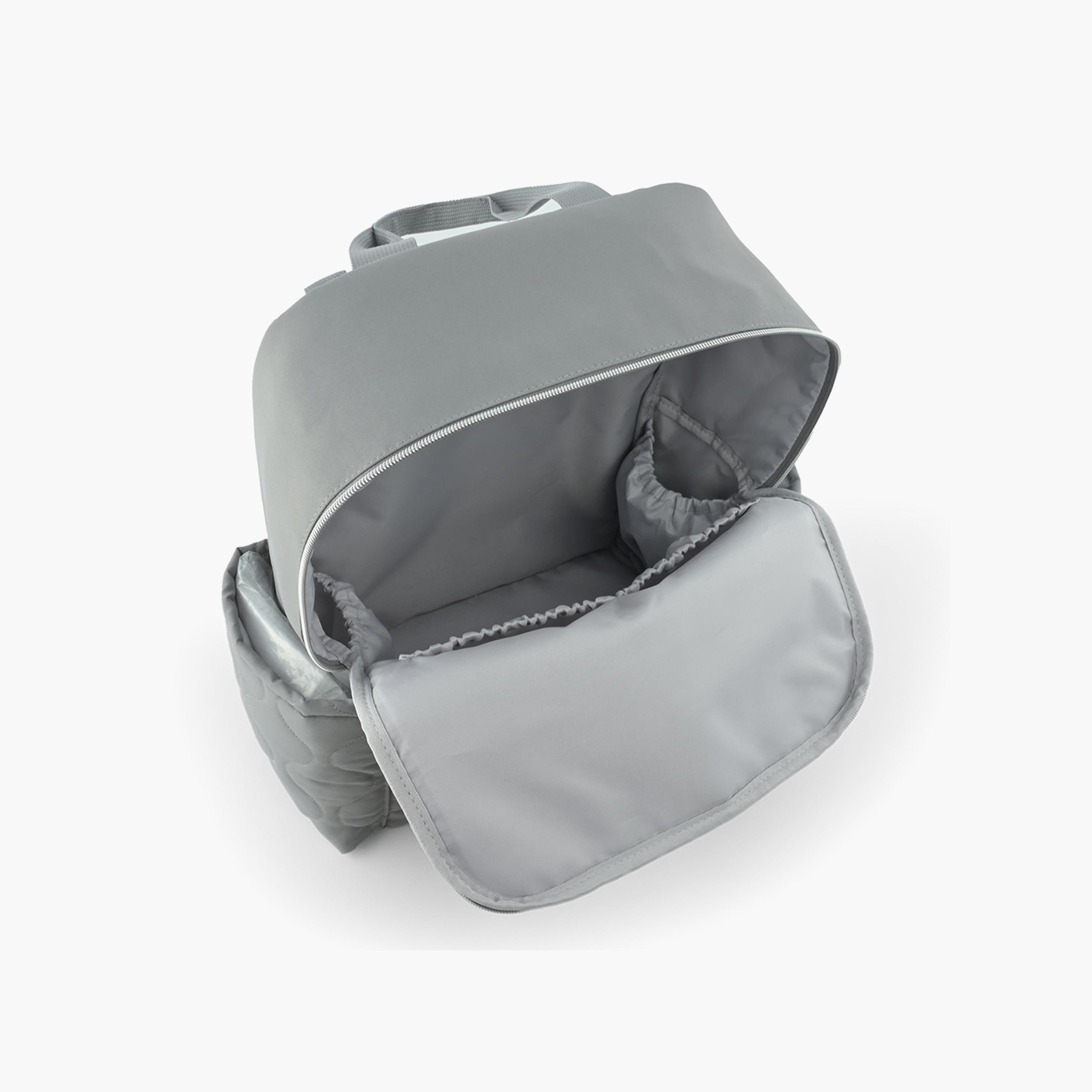 حقيبة ظهر للحفاضات مع حامل زجاجات من ليتل ستوري - رمادي-baby-gear-diaperbags-image-5