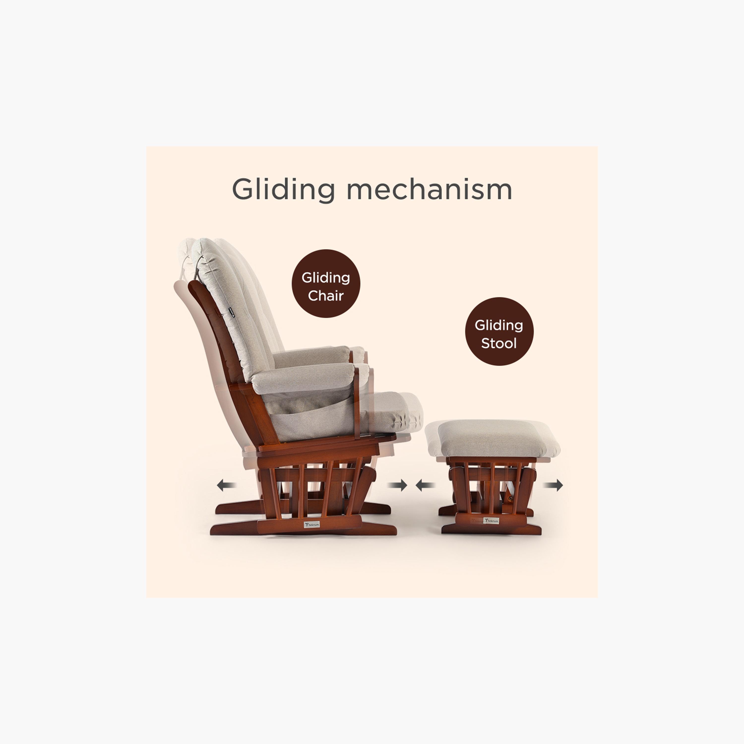 Teknum Deluxe Gliding Chair with Ottoman Set - Beige-baby-nursery-furniture-rockingchairs-image-10