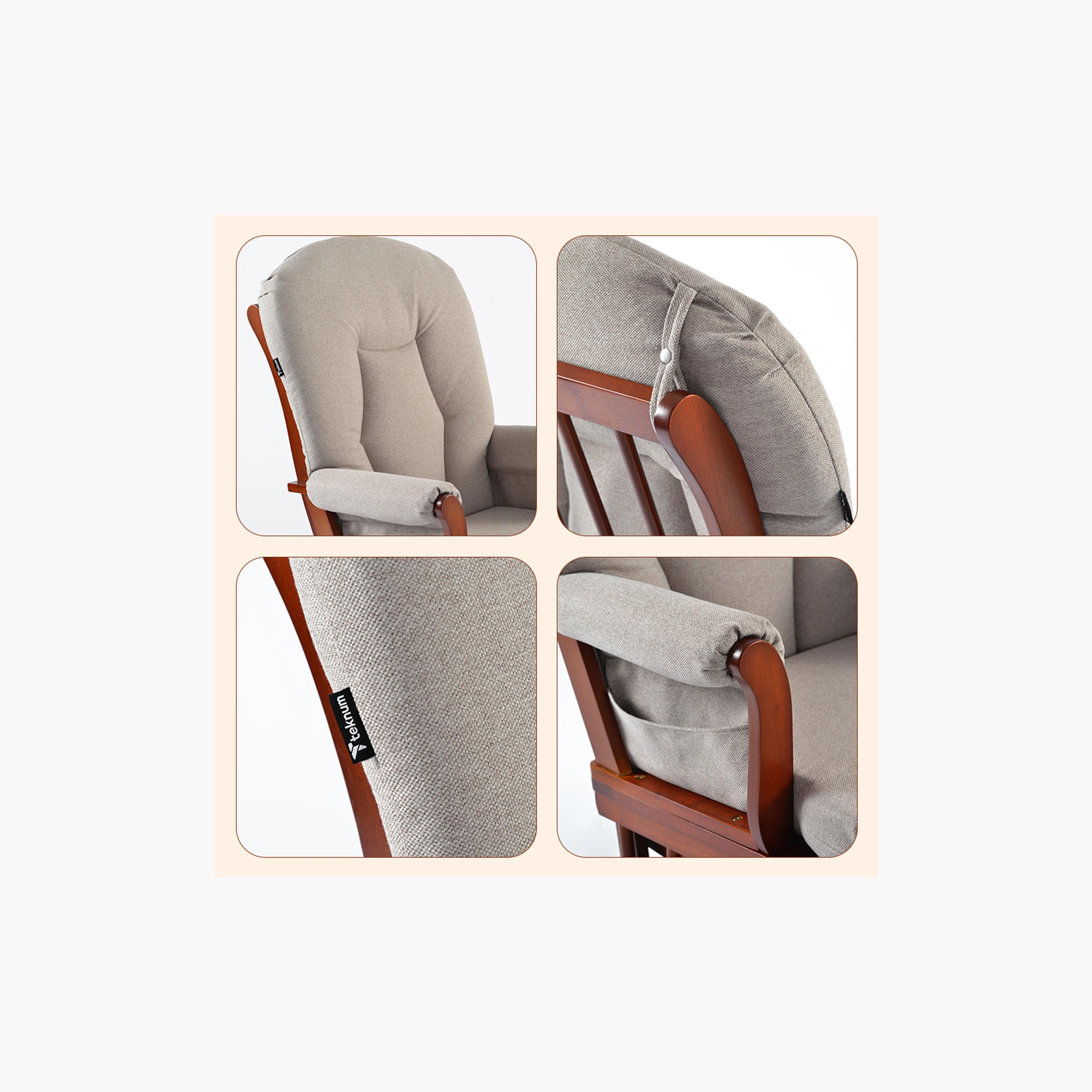 Teknum Deluxe Gliding Chair with Ottoman Set - Beige-baby-nursery-furniture-rockingchairs-image-15