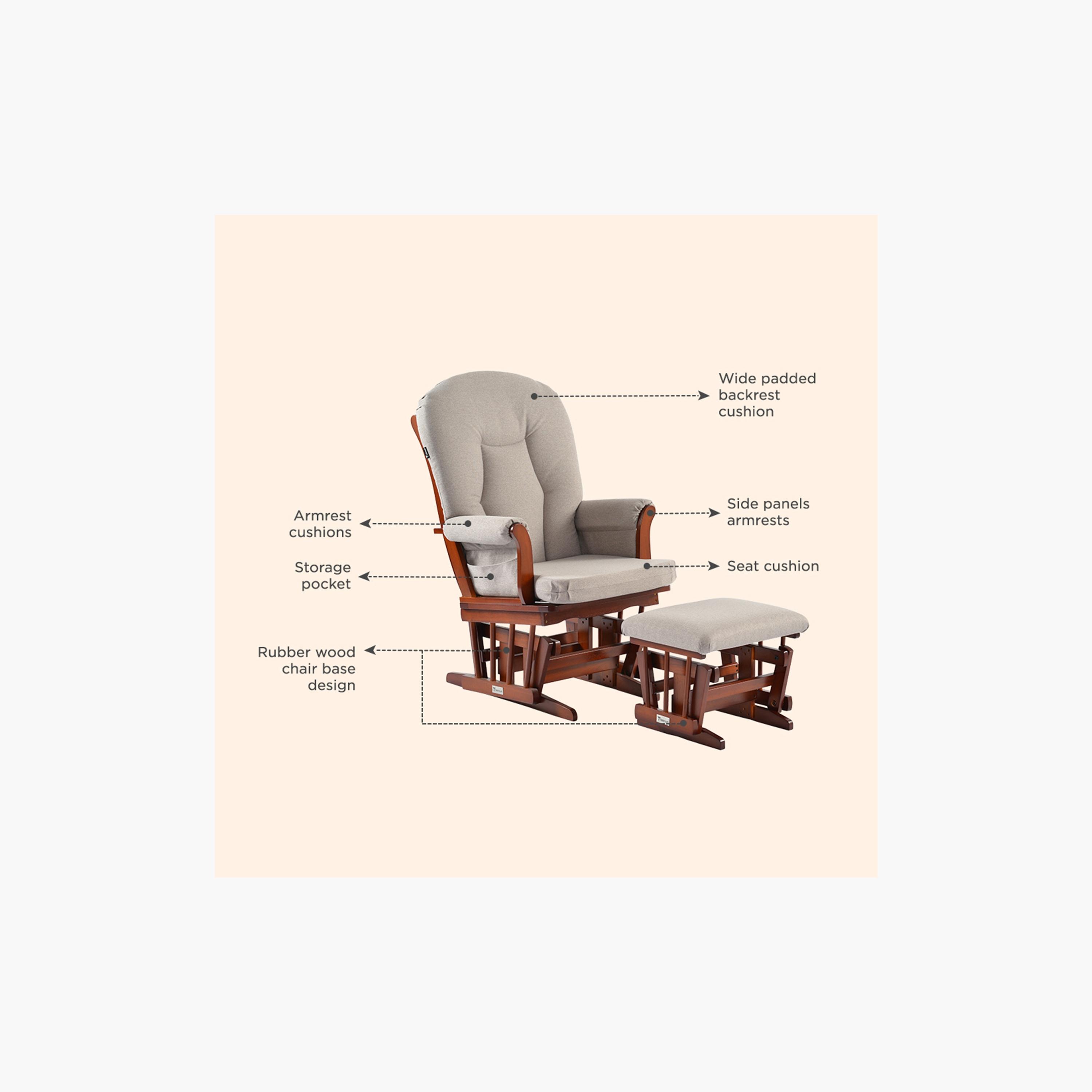 Teknum Deluxe Gliding Chair with Ottoman Set - Beige-baby-nursery-furniture-rockingchairs-image-17