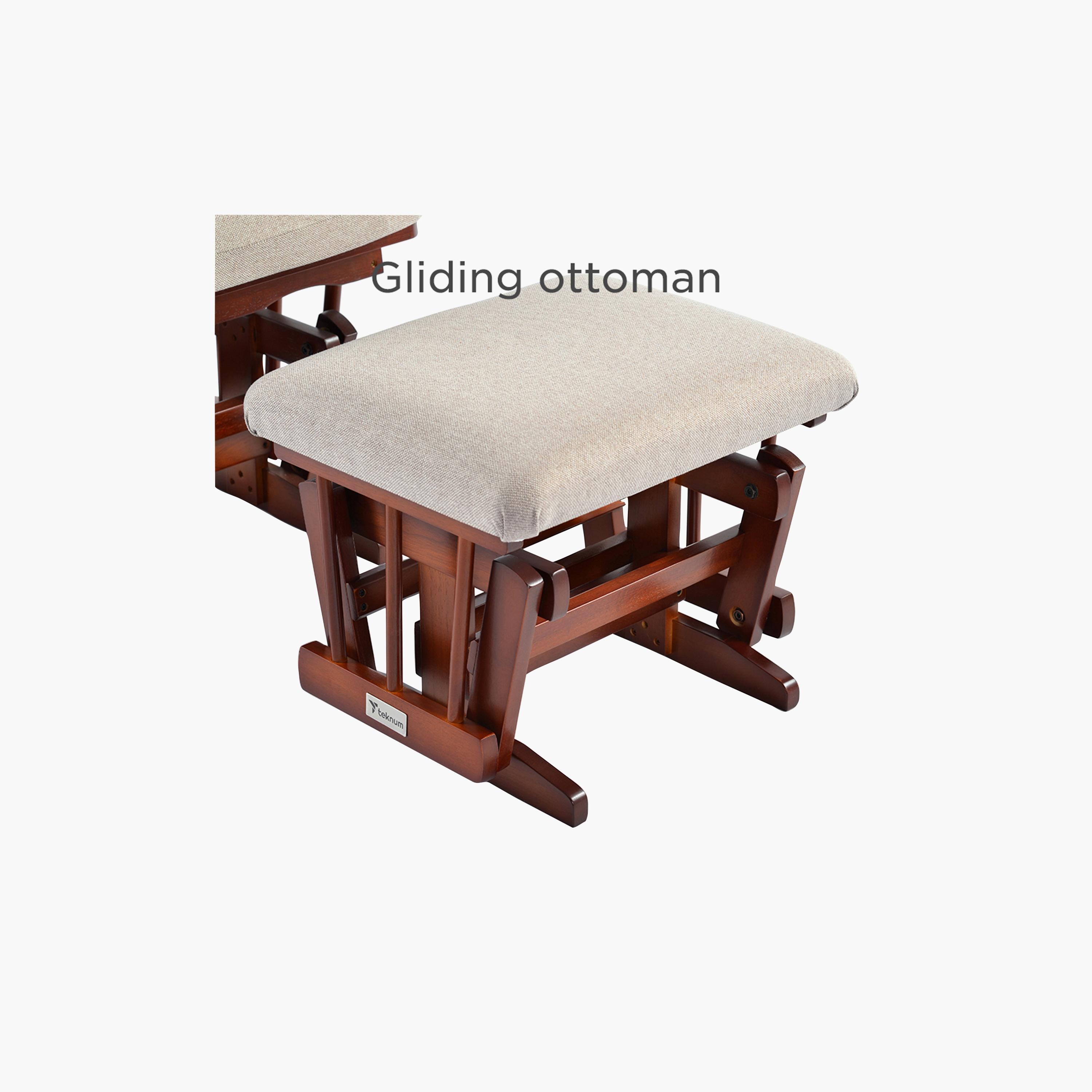 Teknum Deluxe Gliding Chair with Ottoman Set - Beige-baby-nursery-furniture-rockingchairs-image-3