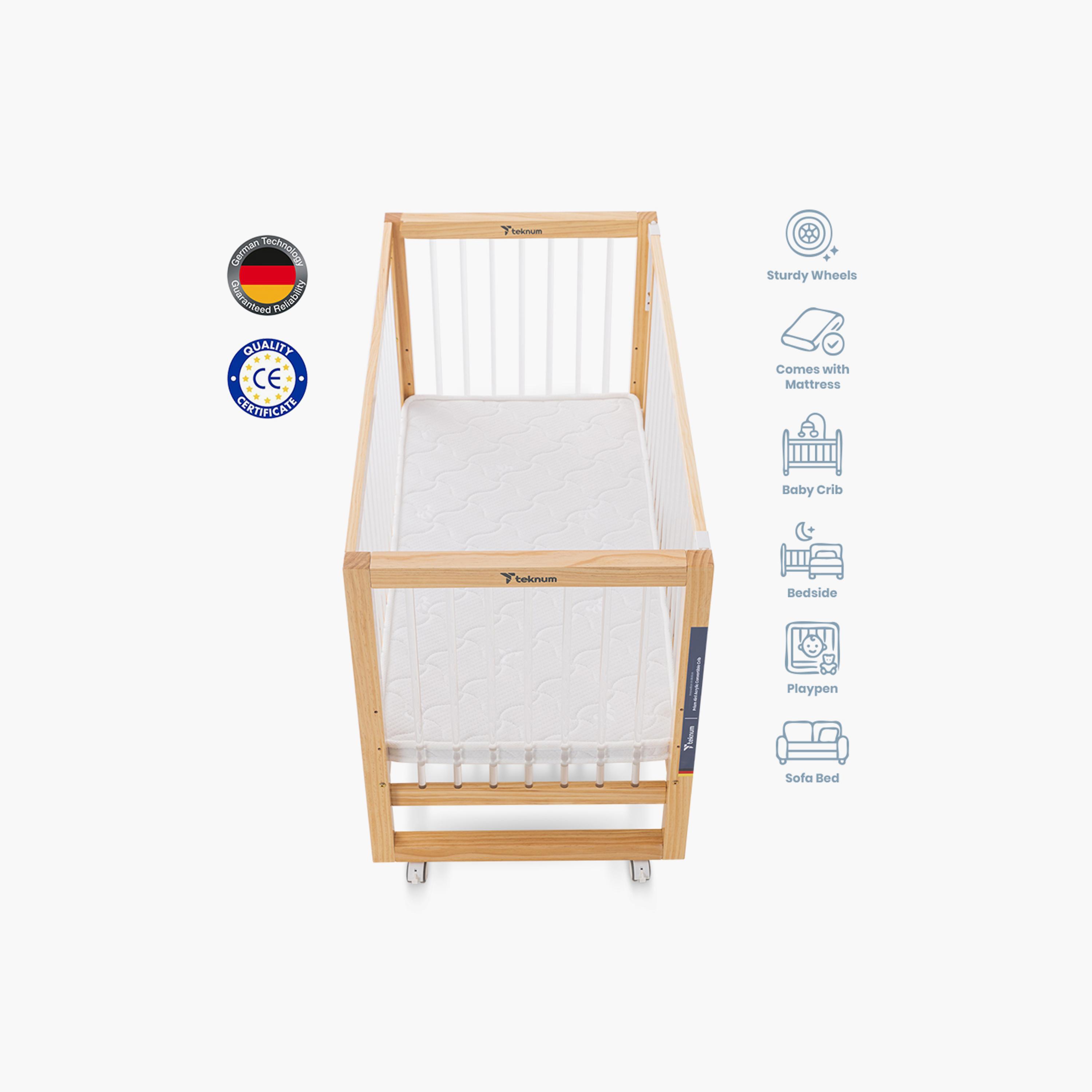 Teknum Prism 4-in-1 Acrylic Convertible Crib & Mattress-baby-nursery-furniture-cribsandbeds-babycribs-image-7