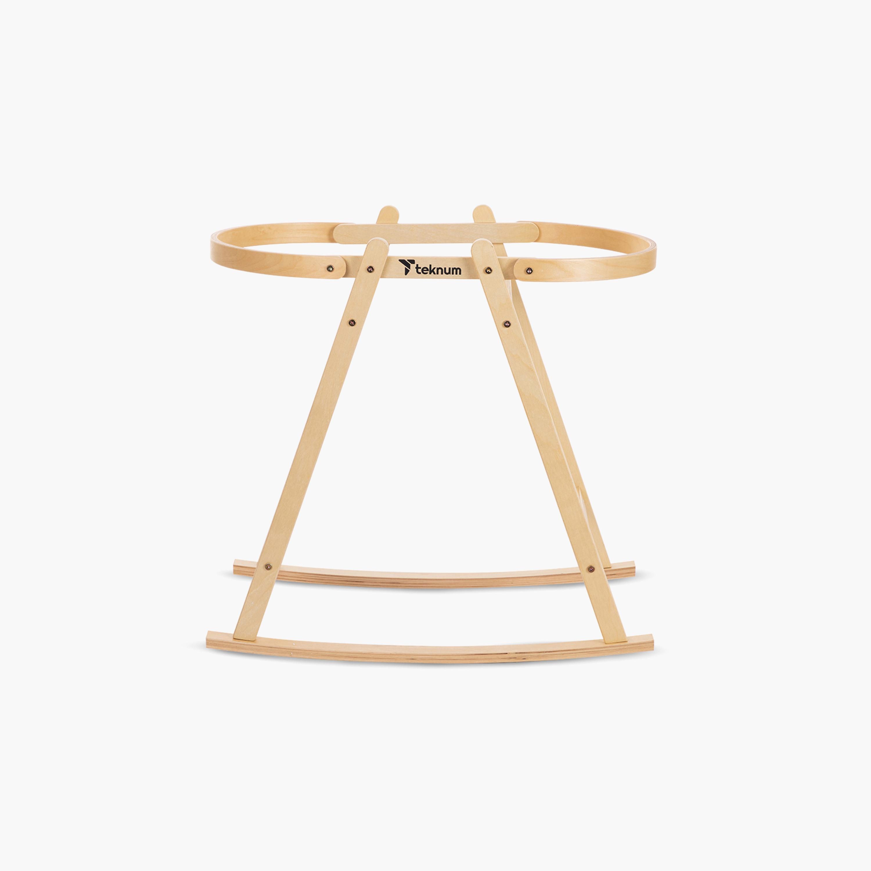 Teknum Moses Rope Basket Stand - Natural Wood-baby-nursery-furniture-mosesbaskets-image-1