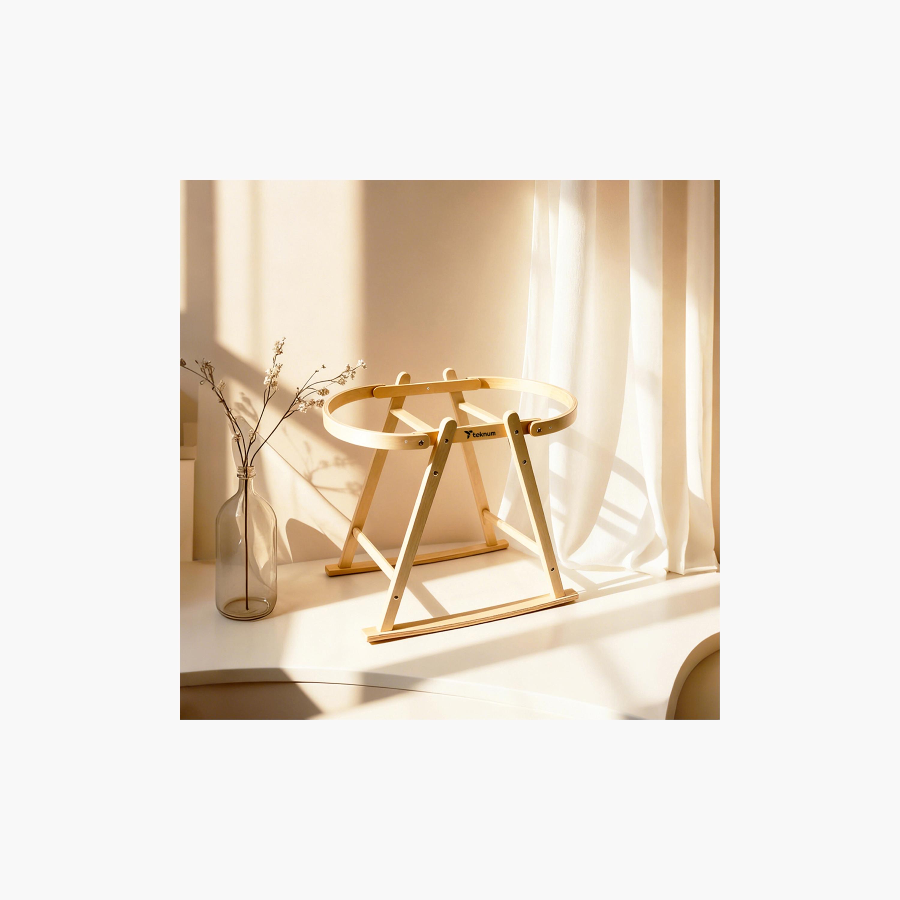 Teknum Moses Rope Basket Stand - Natural Wood-baby-nursery-furniture-mosesbaskets-image-3