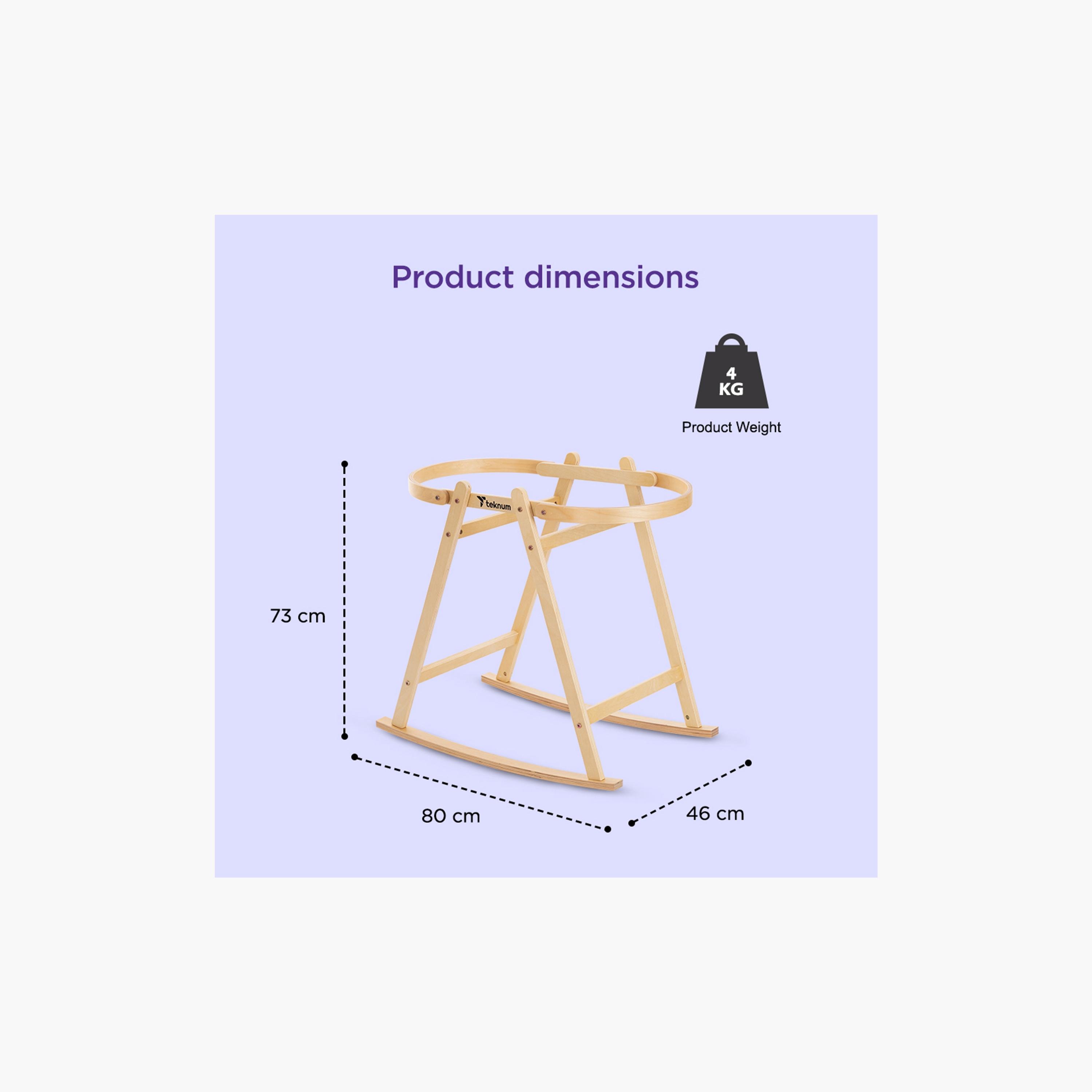 Teknum Moses Rope Basket Stand - Natural Wood-baby-nursery-furniture-mosesbaskets-image-5