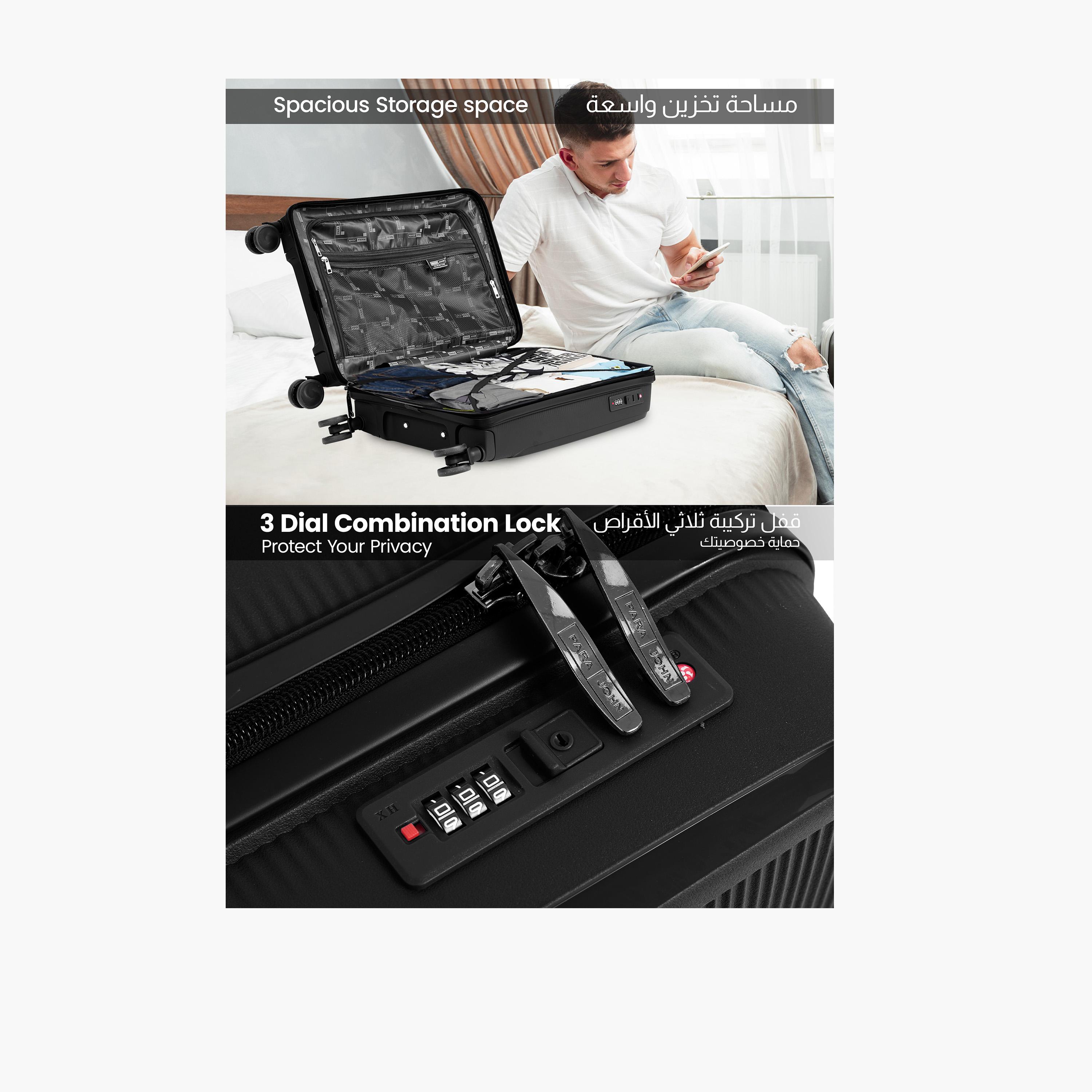 Para John Torvio 55.5 CM Small Cabin Polypropylene Hard Sided 4-Wheeler Spinner Trolley Bag with Combination Lock-travel-luggagesandbags-luggage-image-4