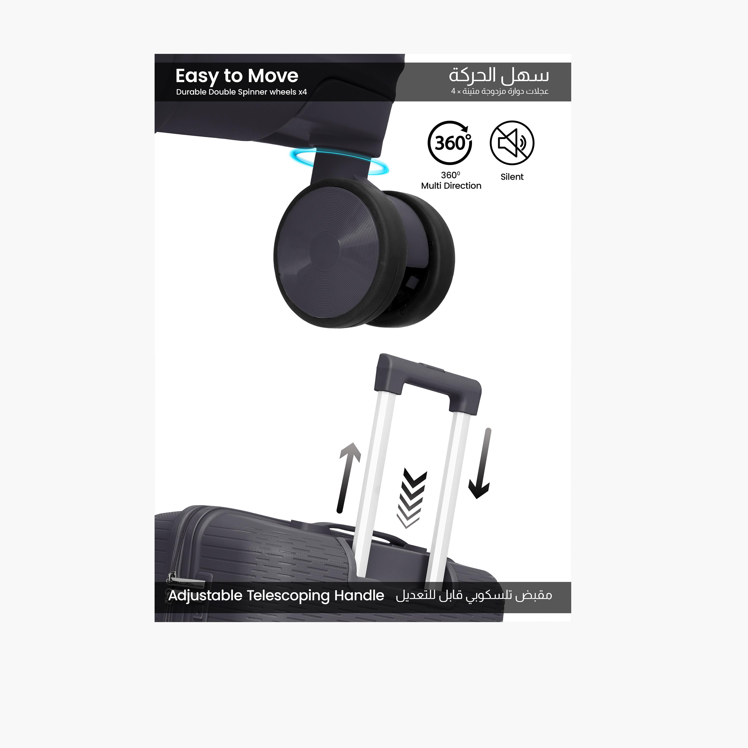 Para John Skyline Series Set of 2 Polypropylene Hard Sided 4-Wheeler Spinner Trolley Bag with Combination Lock-travel-luggagesandbags-luggage-image-4