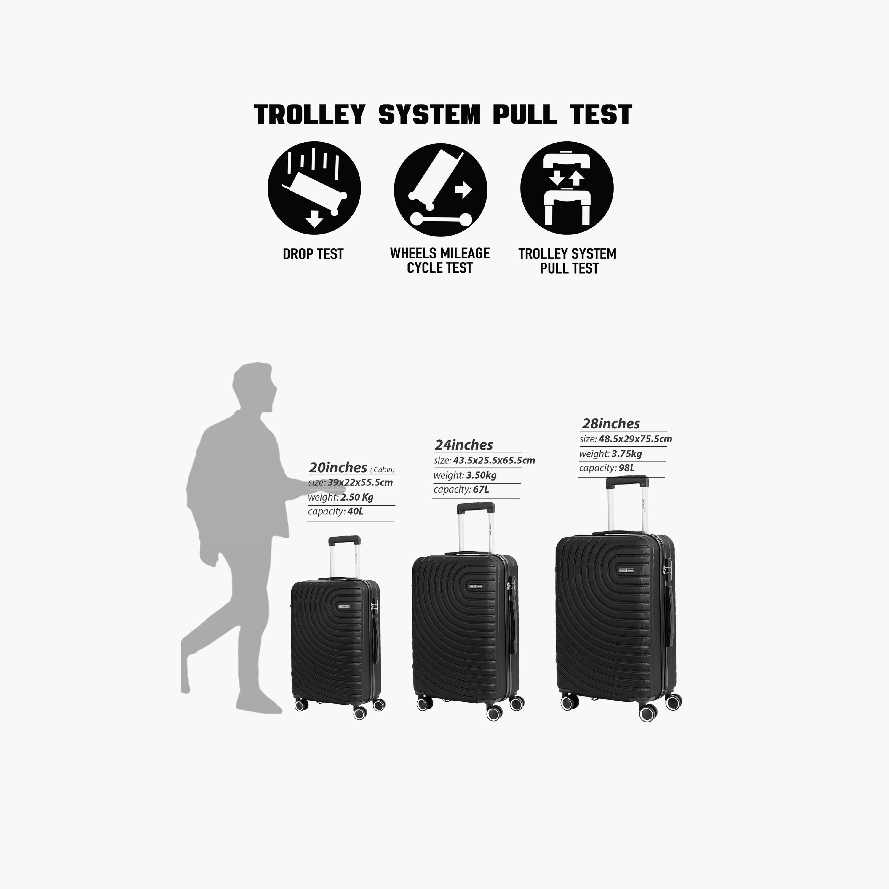 Para John Circles Series 55.5 CM Small Cabin ABS Hard Sided 4-Wheeler Spinner Trolley Bag with Combination Lock-travel-luggagesandbags-luggage-image-8