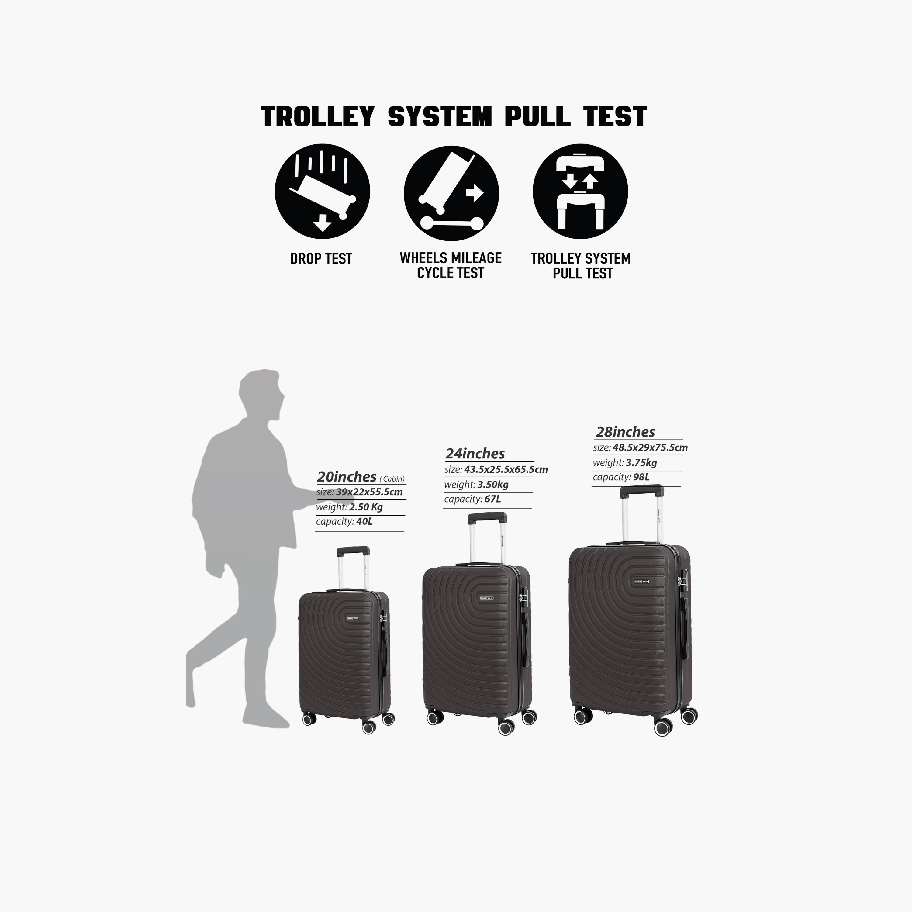 Para John Circles Series 55.5 CM Small Cabin ABS Hard Sided 4-Wheeler Spinner Trolley Bag with Combination Lock-travel-luggagesandbags-luggage-image-20