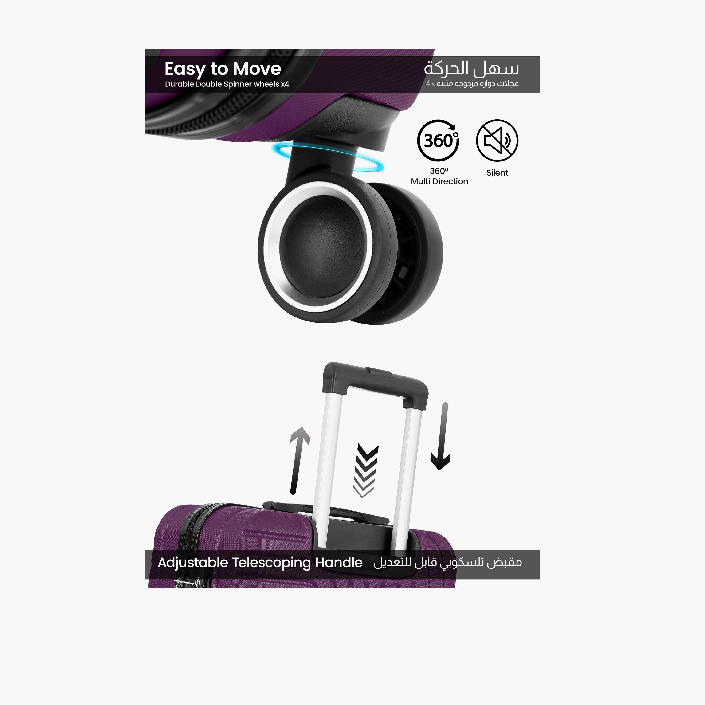 Para John Circles Series 65.5 CM Medium Check-in ABS Hard Sided 4-Wheeler Spinner Trolley Bag with Combination Lock-travel-luggagesandbags-luggage-image-3