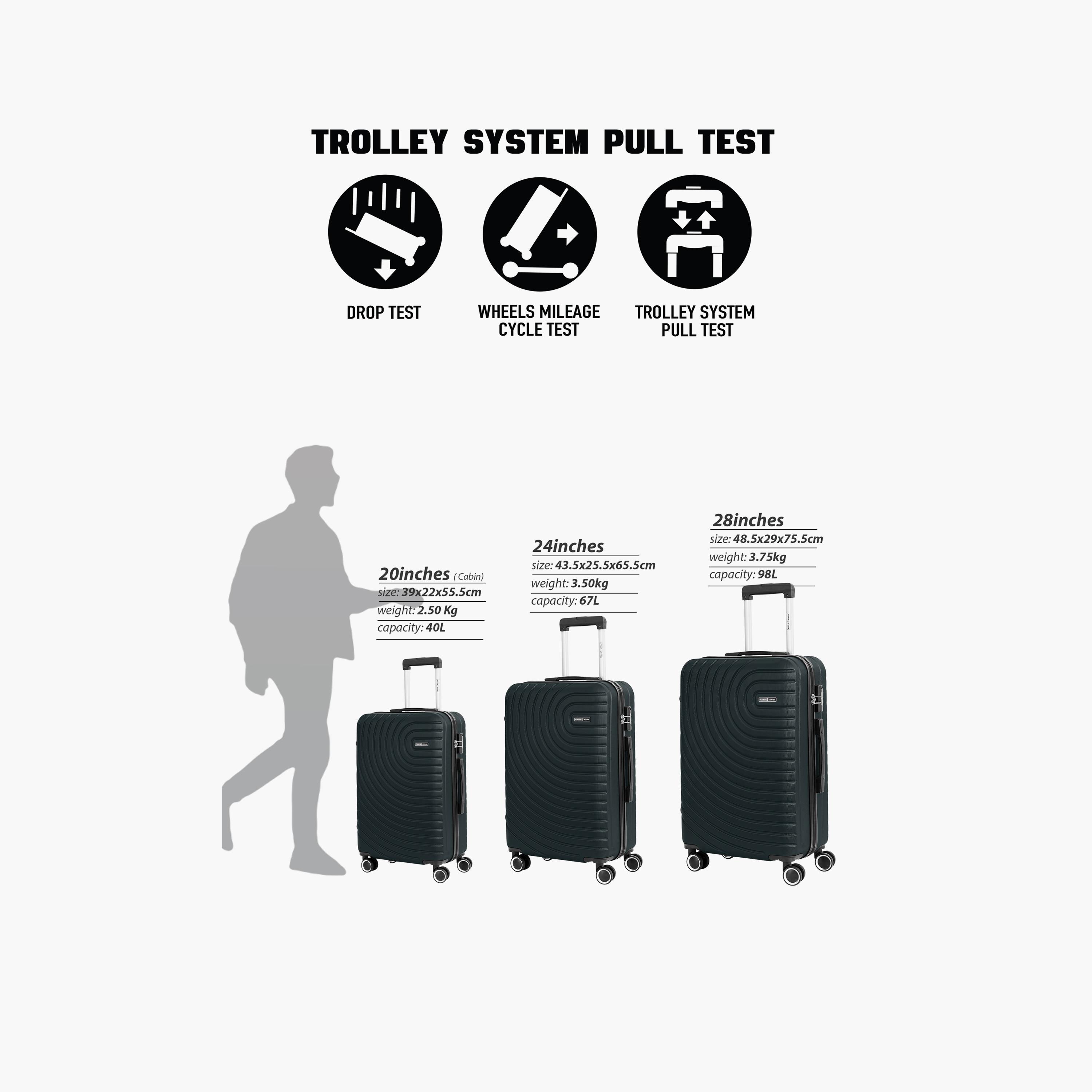 Para John Circles Series 75.5 CM Large Check-in ABS Hard Sided 4-Wheeler Spinner Trolley Bag with Combination Lock-travel-luggagesandbags-luggage-image-2