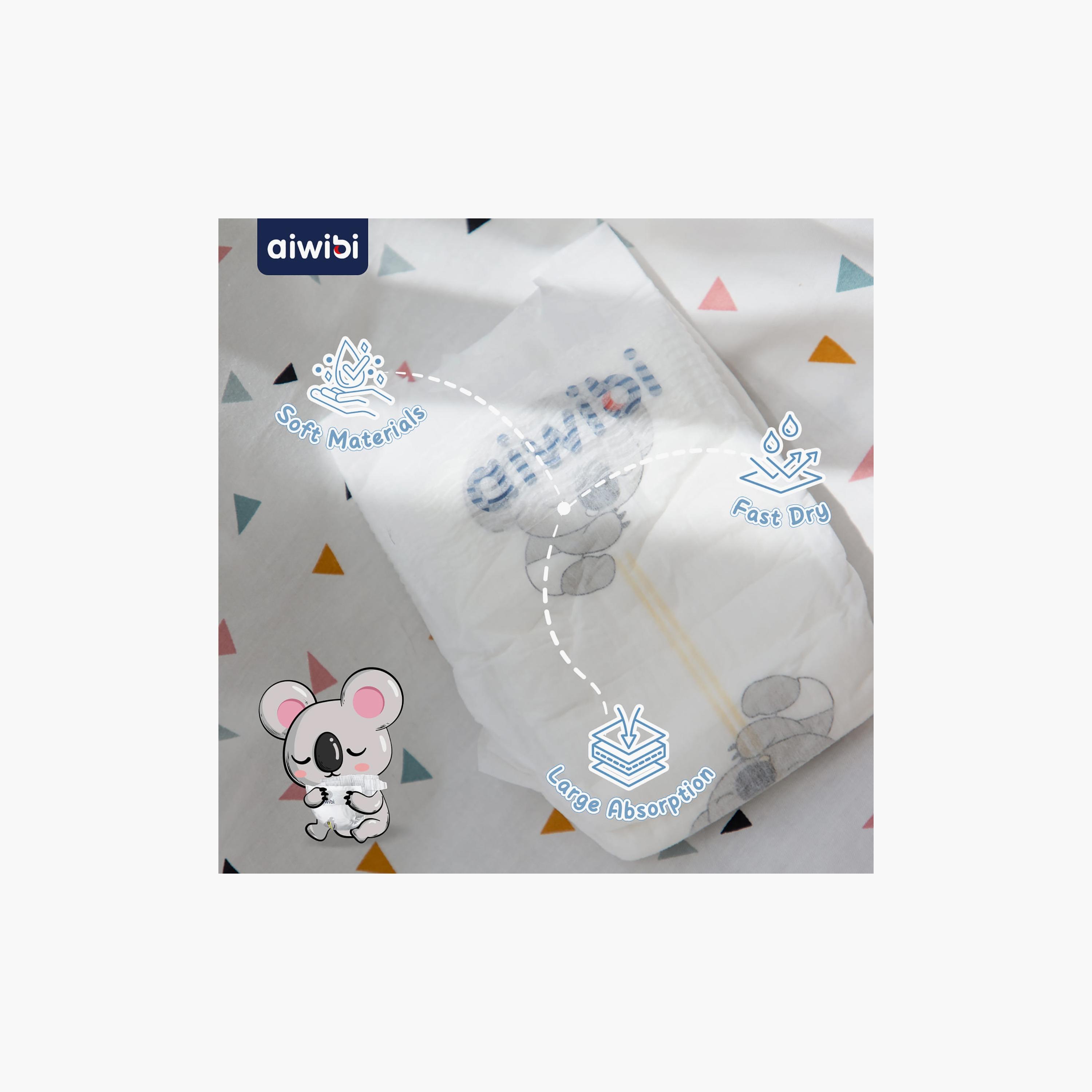 Aiwibi Premium Ultra Thin Pants Style Diapers - Size 2 - 288 Pieces-baby-diapering-diapers-image-3