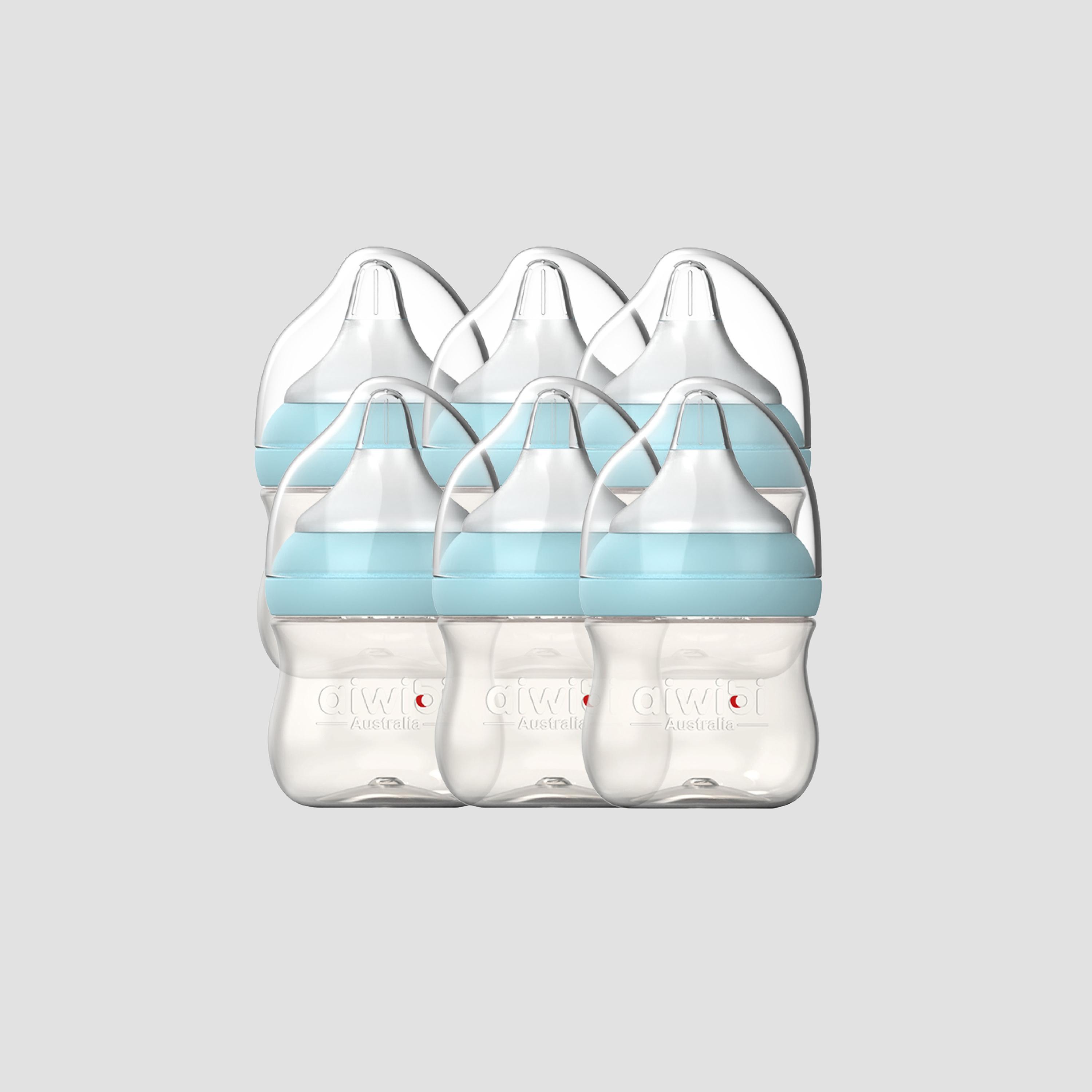 Aiwibi Pack of 6 Slow Flow BPA free Feeding Bottle-baby-feeding-feedingbottles-bottlesandteats-image-1