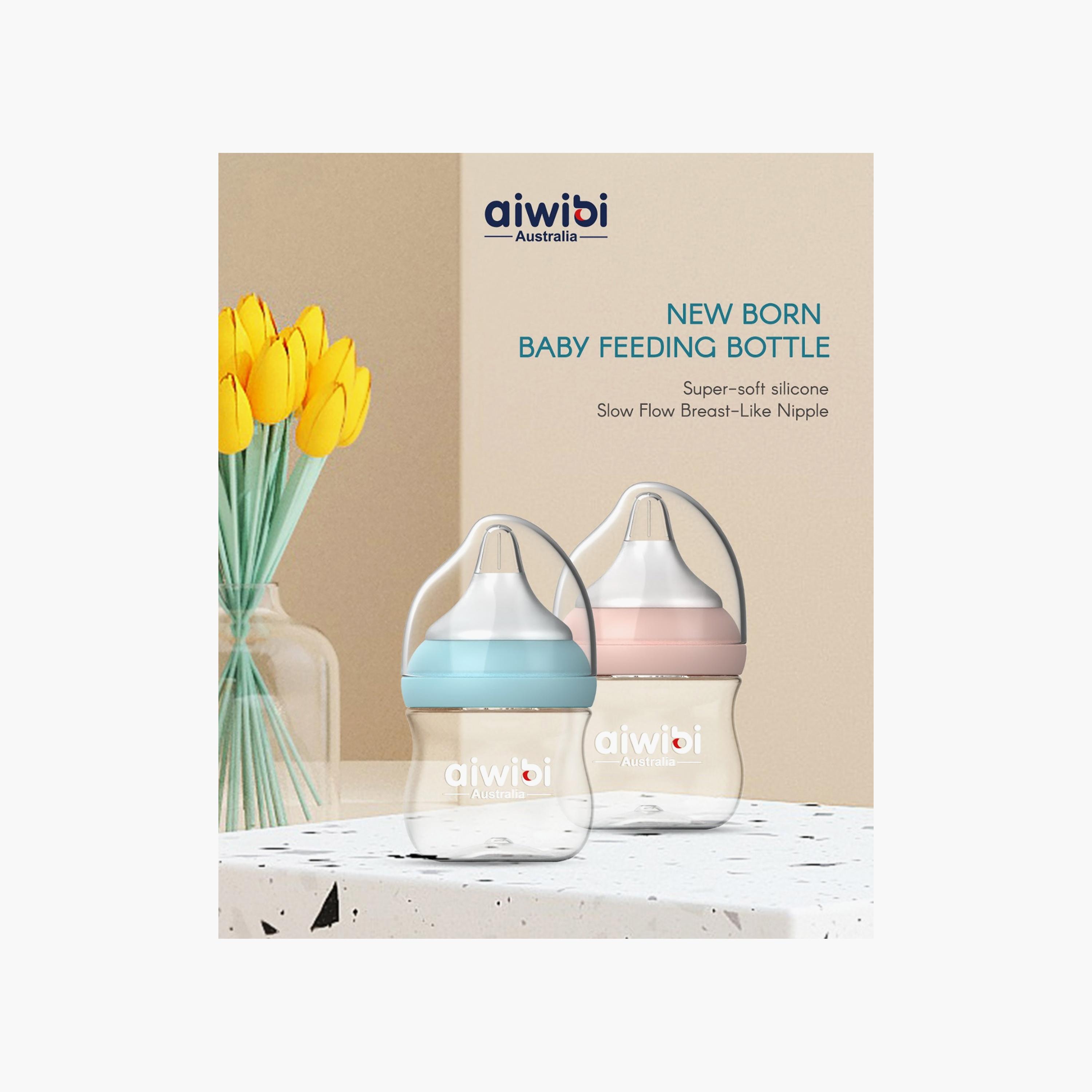 Aiwibi Pack of 3 Slow Flow BPA free Feeding Bottle-baby-feeding-feedingbottles-bottlesandteats-image-5