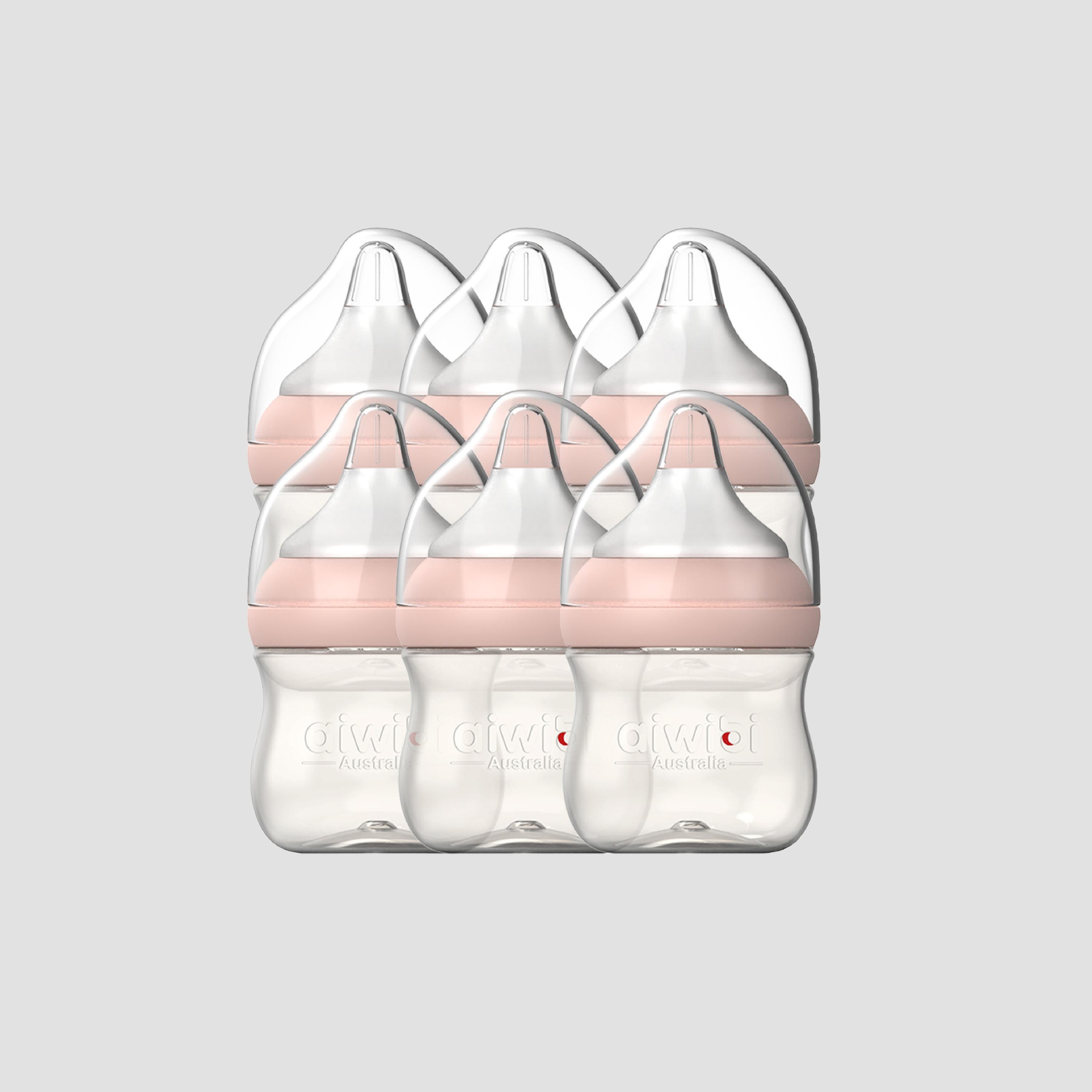 Aiwibi Pack of 6 Slow Flow BPA free Feeding Bottle-baby-feeding-feedingbottles-bottlesandteats-image-1
