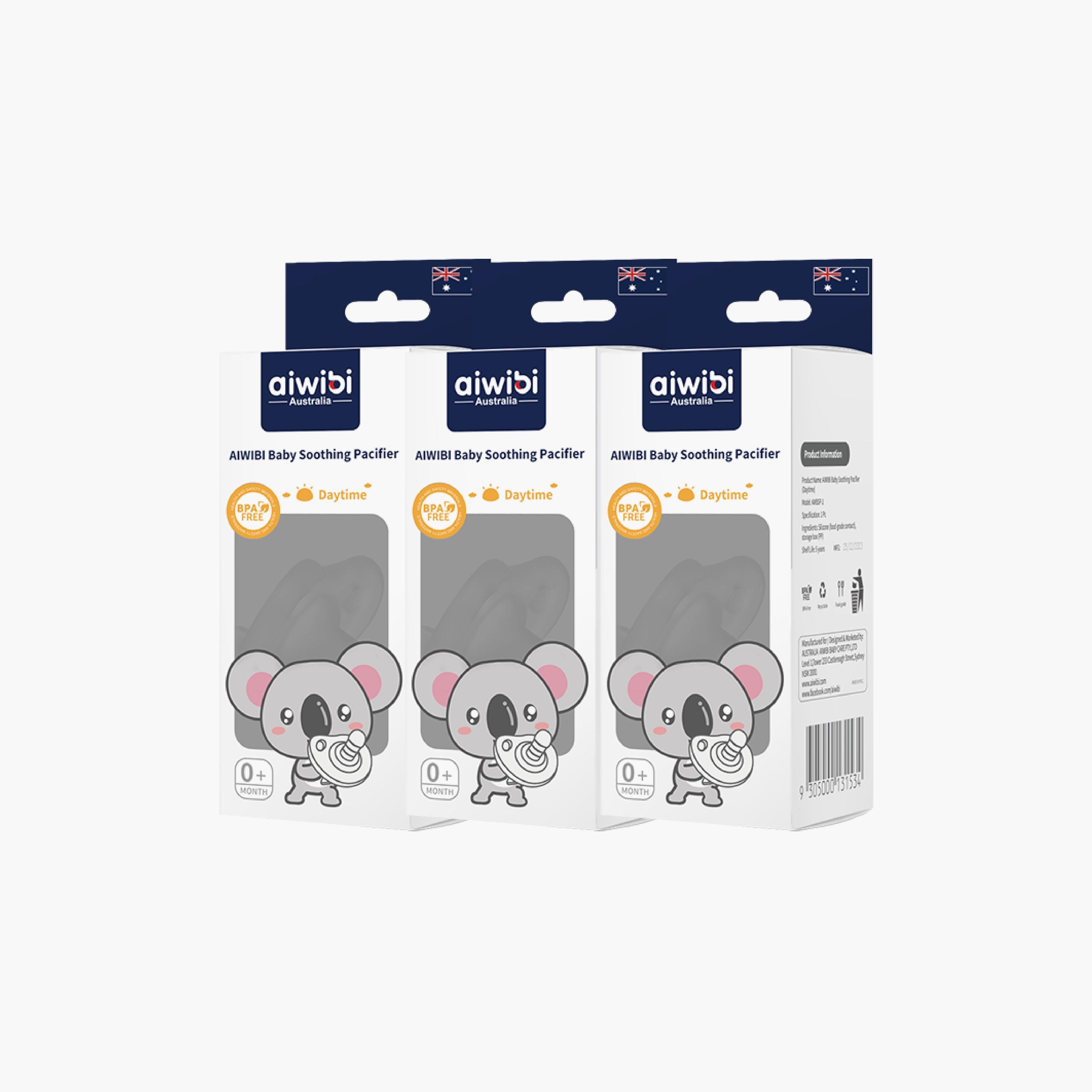 Aiwibi Pack of 3 Silicone & BPA free Soothing Pacifiers - Day-baby-feeding-pacifiers-image-10