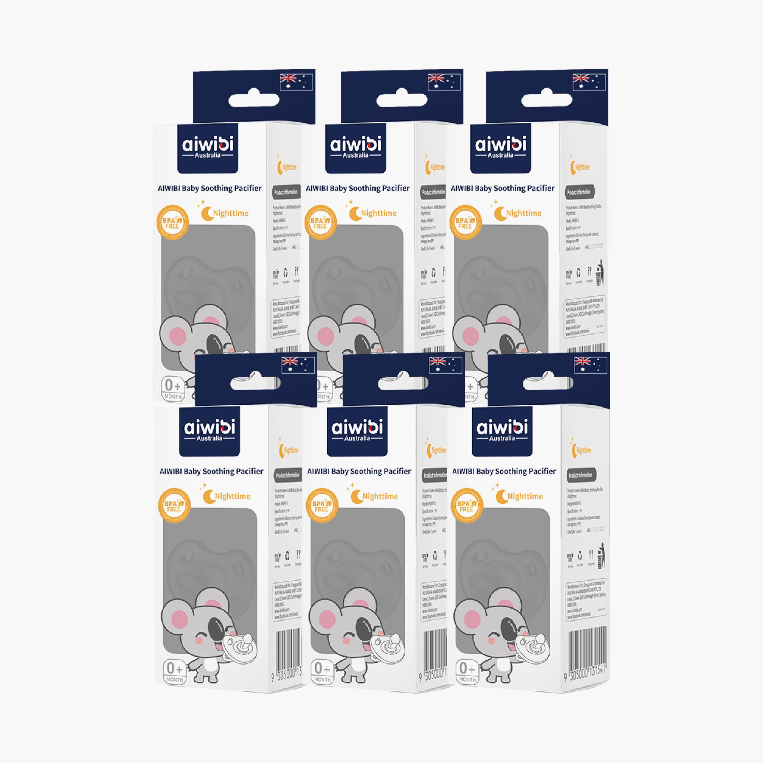 Aiwibi Pack of 6 Silicone & BPA free Soothing Pacifiers - Night-baby-feeding-pacifiers-image-8