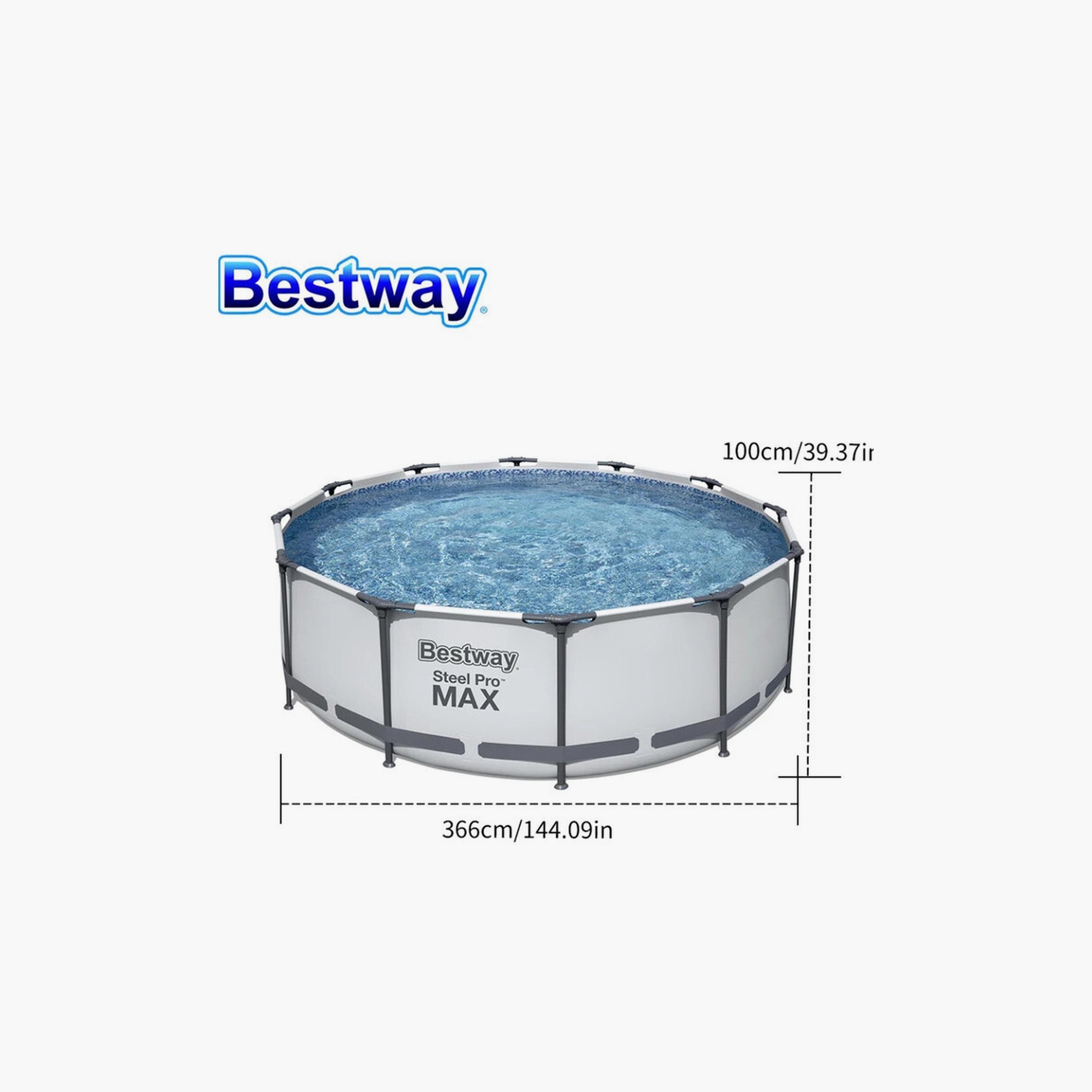 Bestway 26-56418 Steel Pro Max Pool Set with Filter Pump & Ladder-toys-outdoor-poolandbeach-beachtoys-image-4