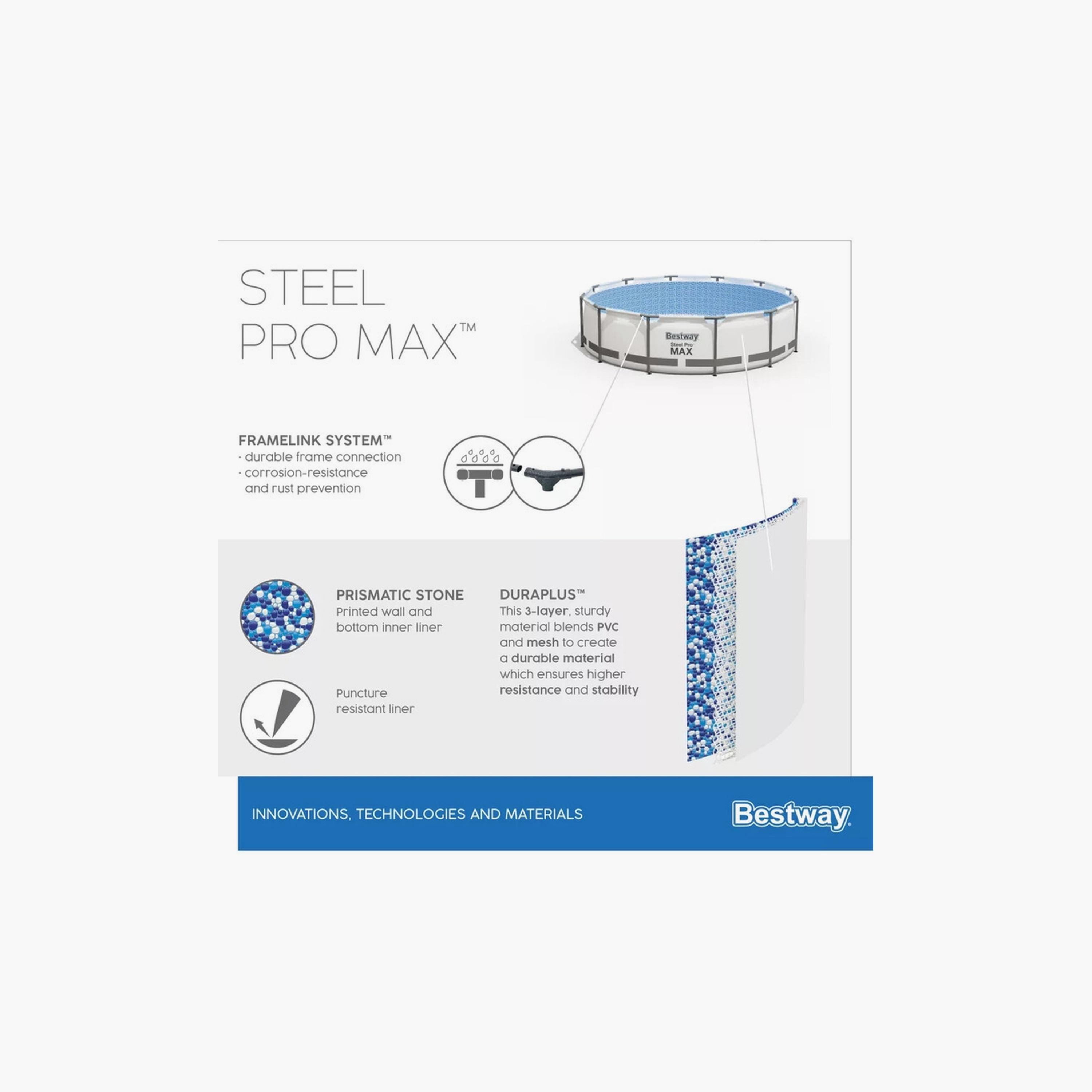 Bestway 26-56418 Steel Pro Max Pool Set with Filter Pump & Ladder-toys-outdoor-poolandbeach-beachtoys-image-5